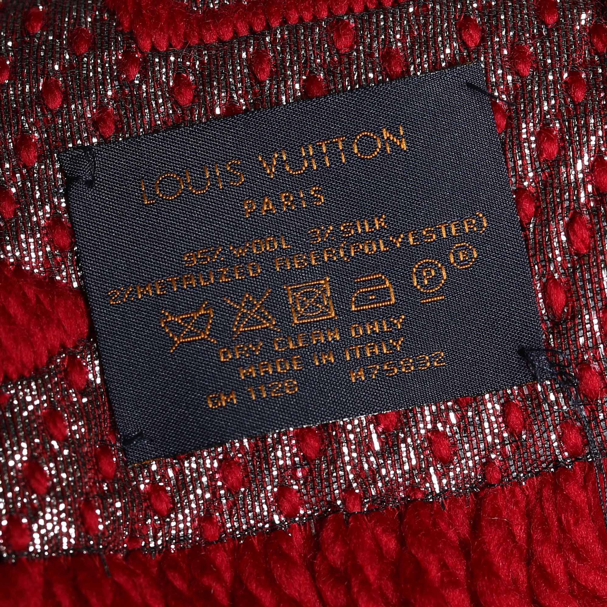 Louis Vuitton Logomania Shine Red Scarf Wool ref.228176 - Joli Closet