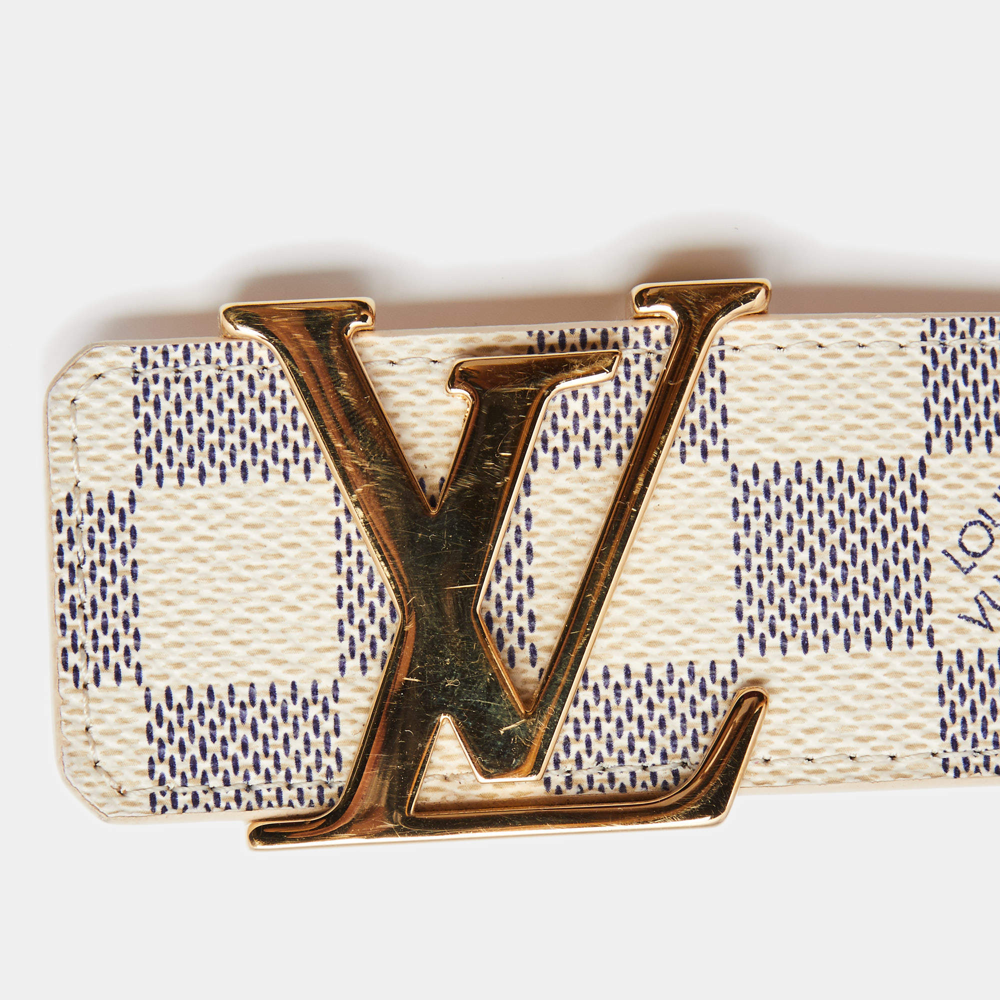 Louis Vuitton Damier Azur Canvas Initials Belt Louis Vuitton | The Luxury  Closet