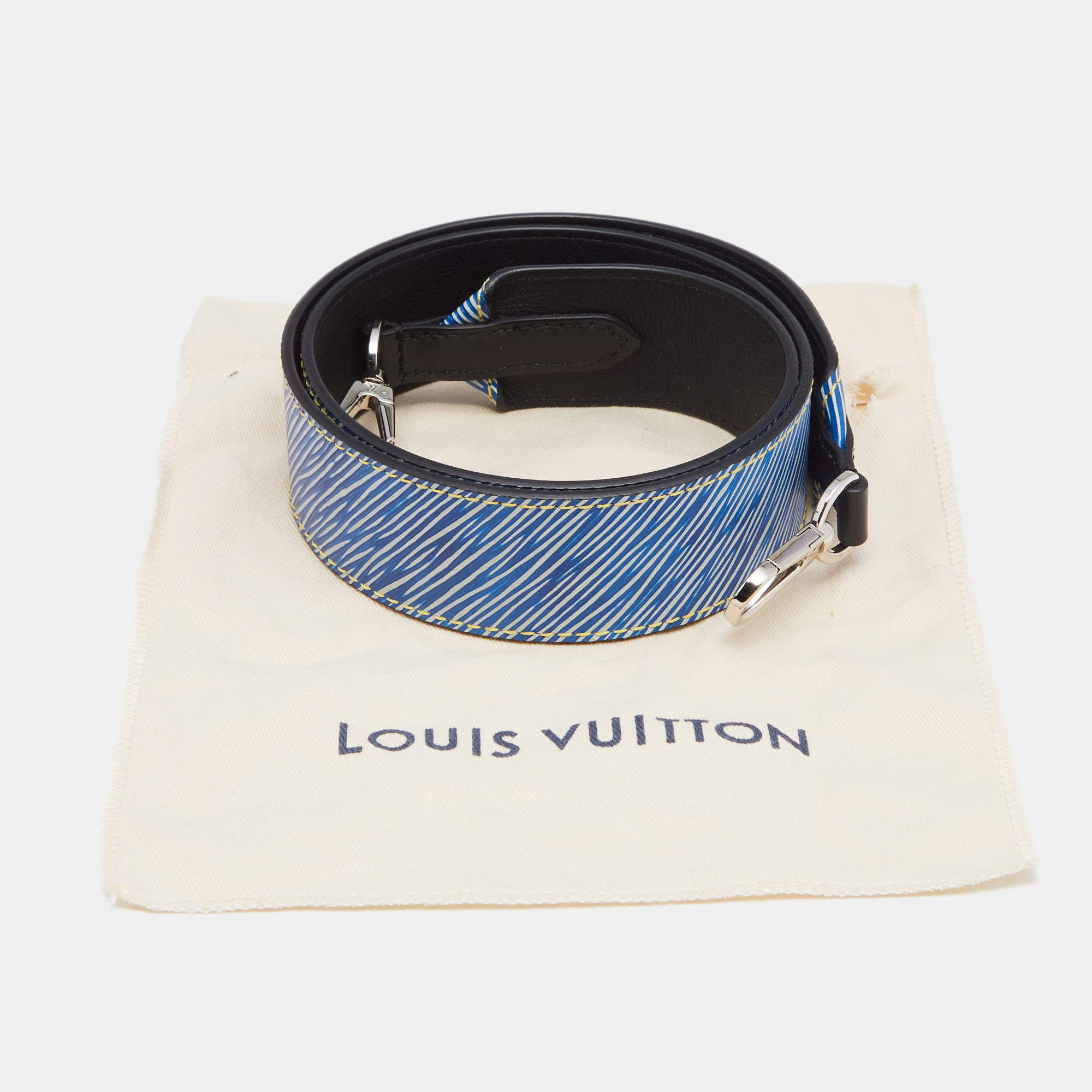 LOUIS VUITTON Strap Epi Bandouliere Shoulder Strap Blue, White and black