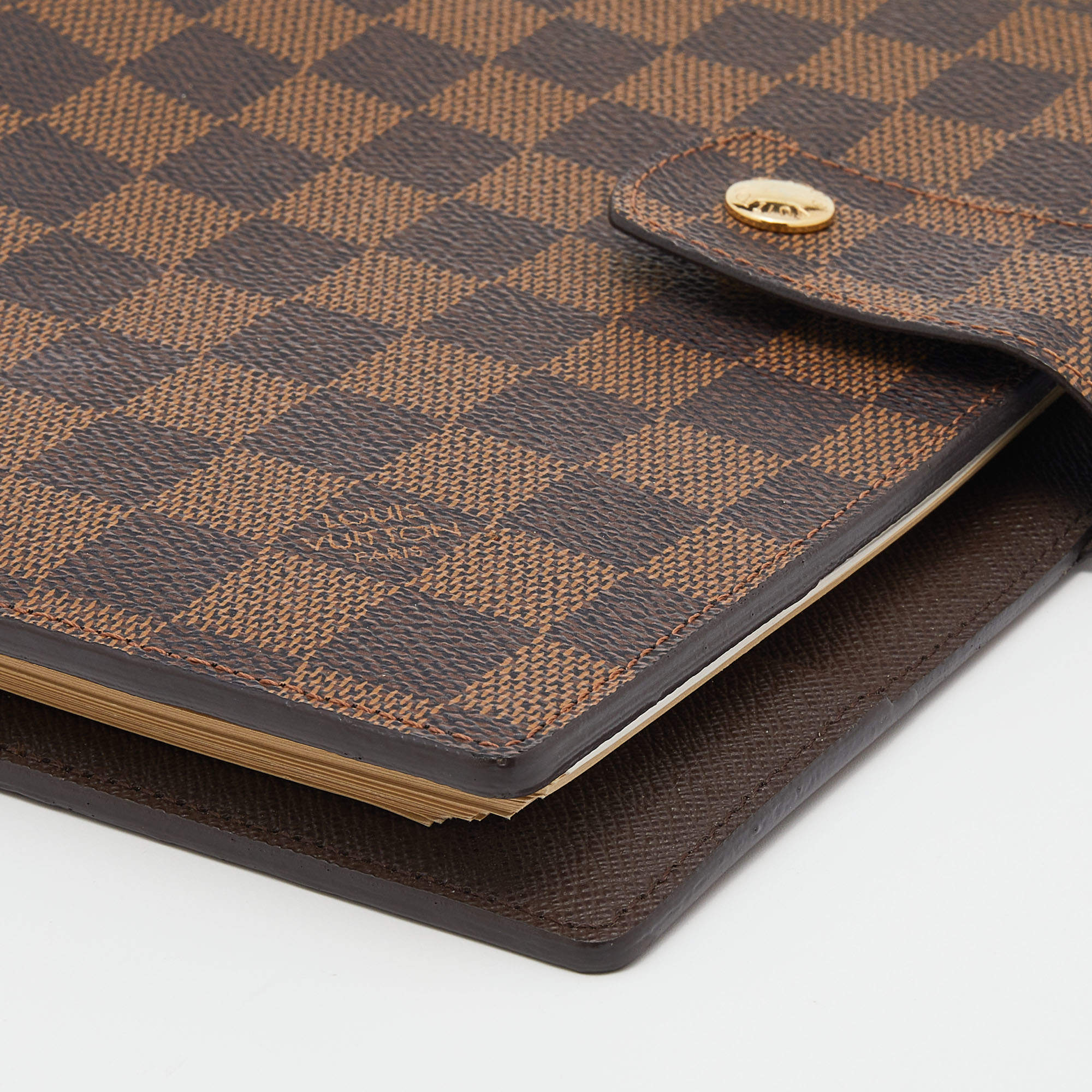 LOUIS VUITTON: Damier Ebene Large Ring Agenda Cover – Luv Luxe Scottsdale