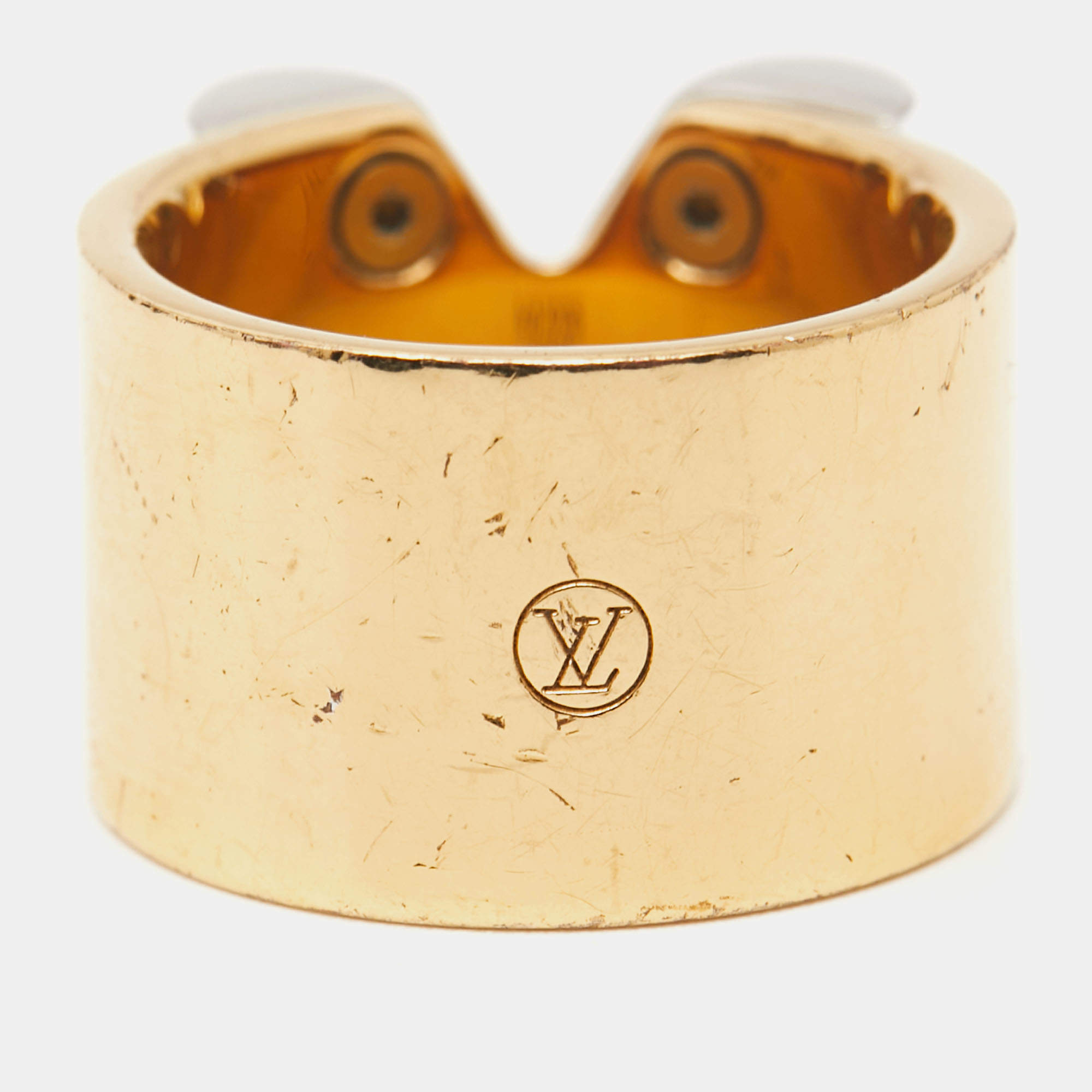 Louis Vuitton Essential V Two Tone Metal Ring M Louis Vuitton