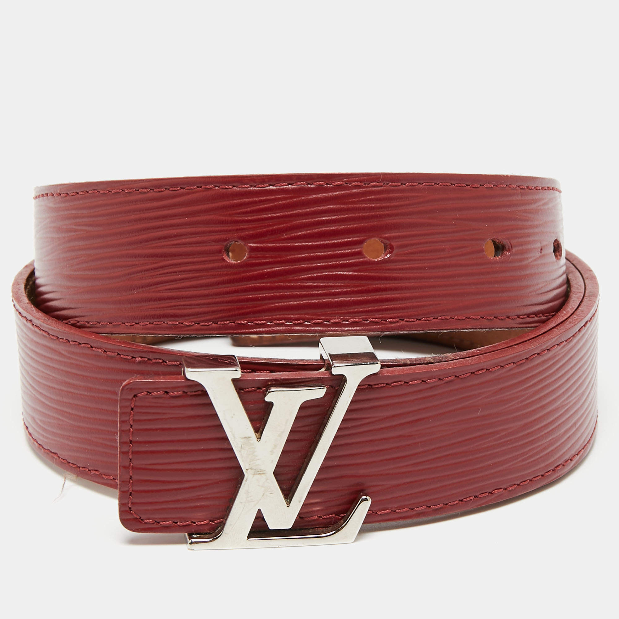 Louis Vuitton Rubis Epi Leather LV Initiales Belt 80 CM Louis Vuitton ...