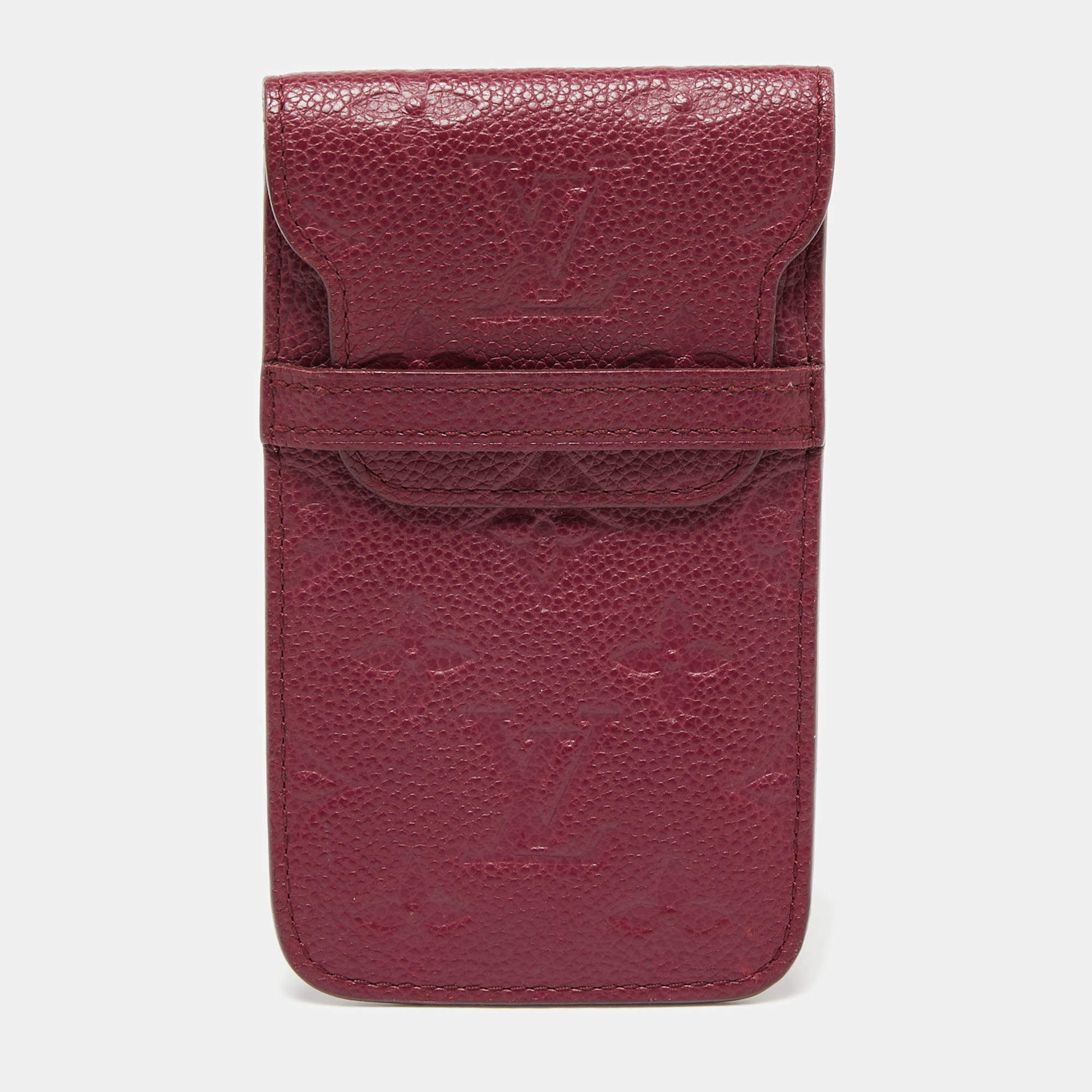 Pre Owned Louis Vuitton Aurore Monogram Empreinte Leather Flap Phone Case