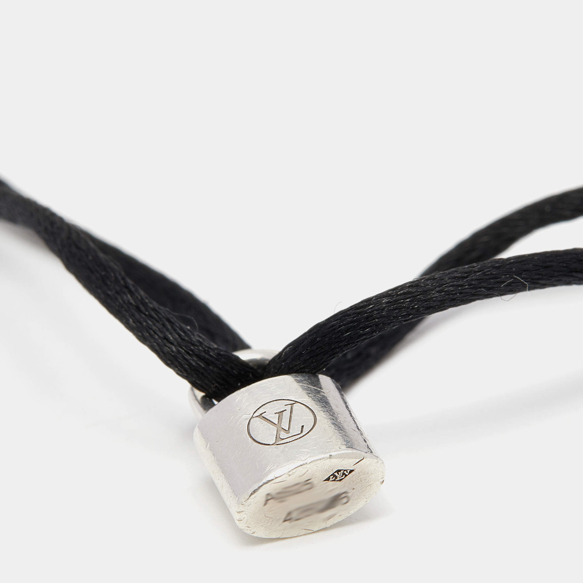 Louis Vuitton Locket Sterling Silver Adjustable Cord Bracelet