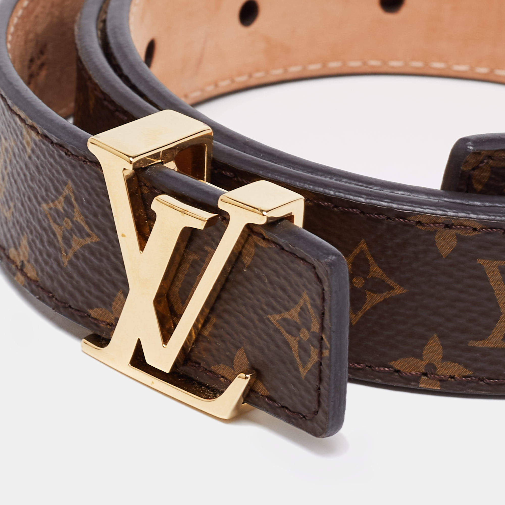 Louis Vuitton Damier Ebene Canvas LV Initiales Slim Belt 80CM Louis Vuitton  | The Luxury Closet