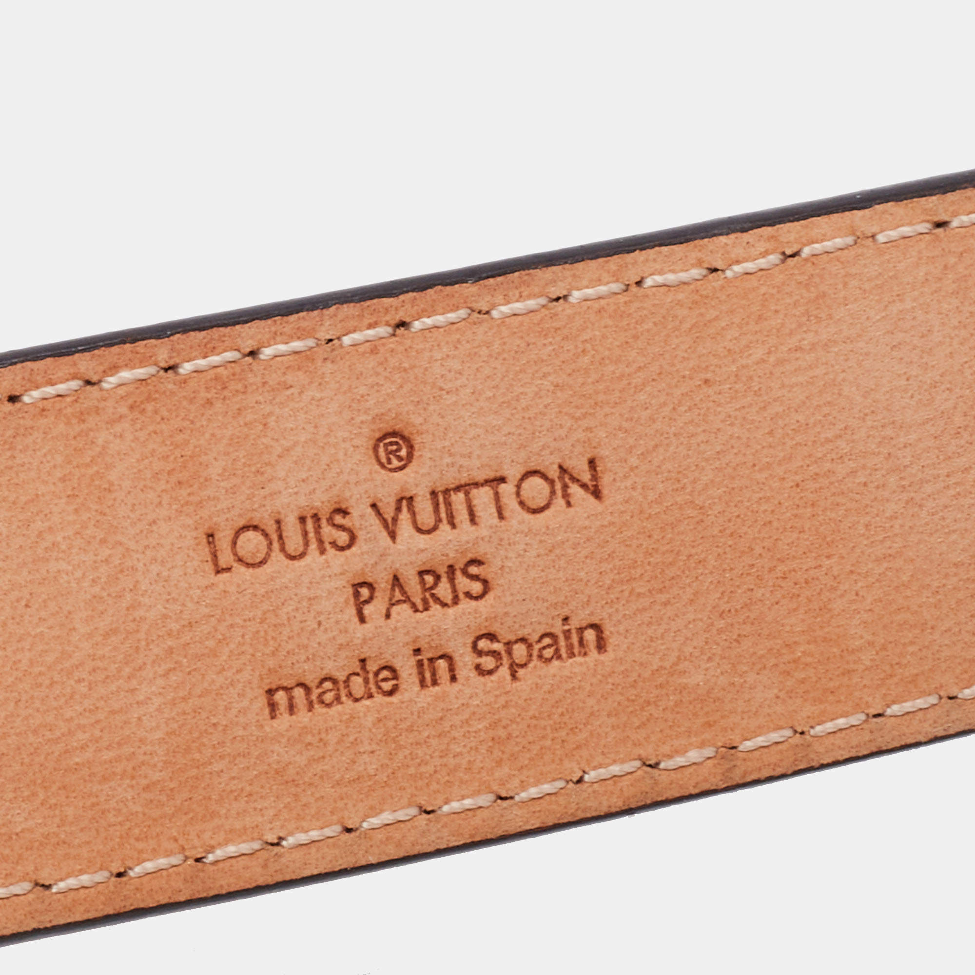 Louis Vuitton Black and White Monogram Belt - Size 80 ○ Labellov