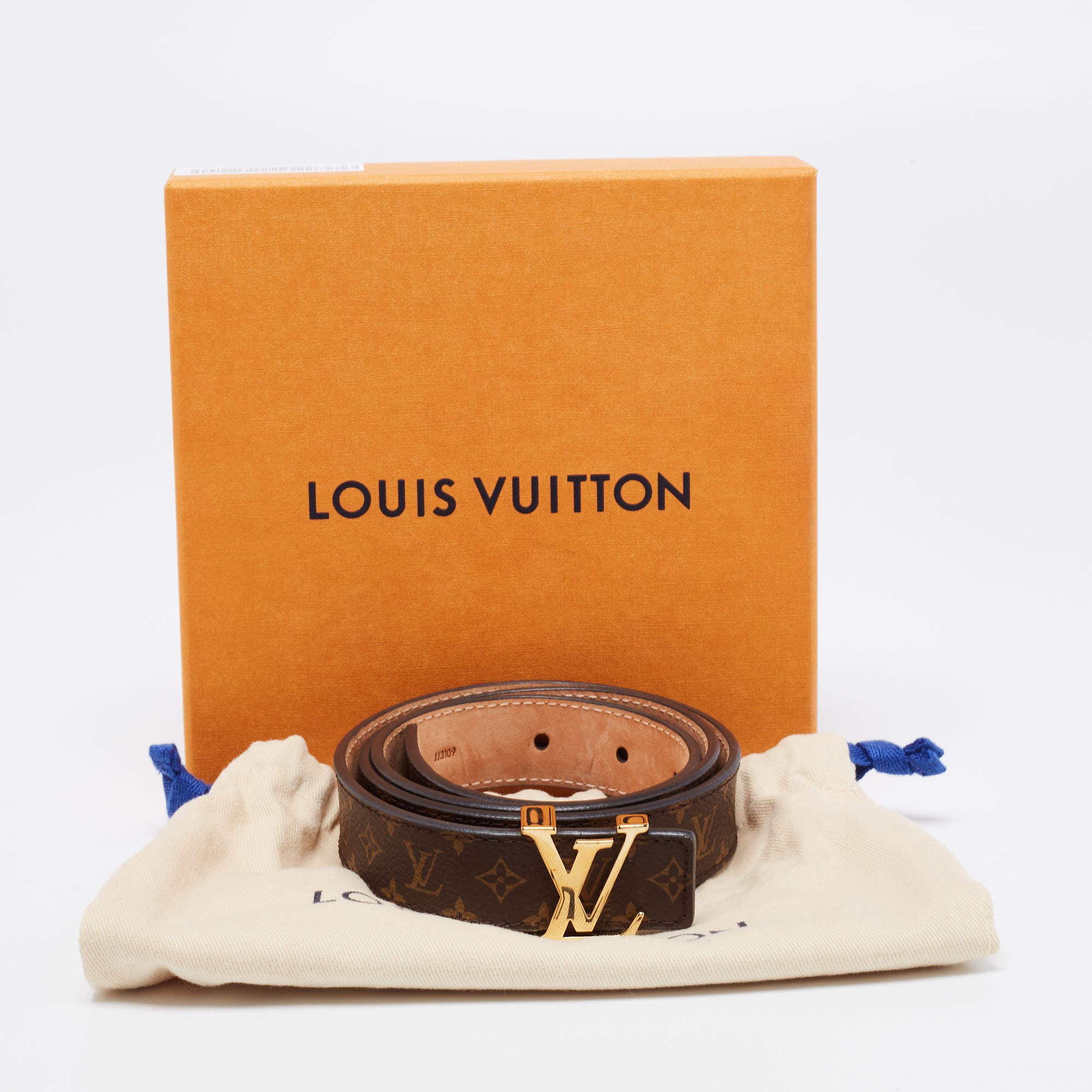 Initiales cloth belt Louis Vuitton Beige size 80 cm in Cloth - 28621481
