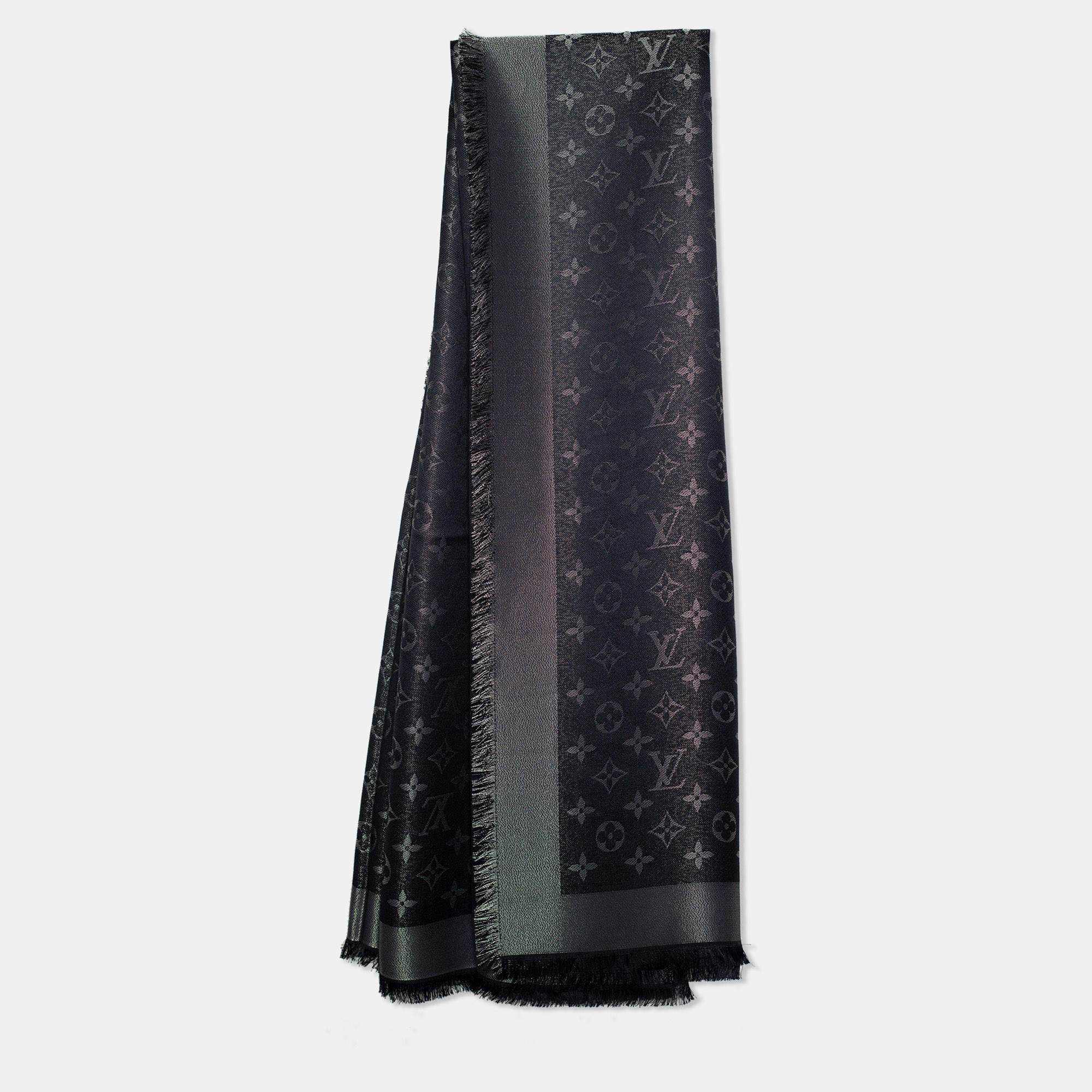 Pre Owned Louis Vuitton Black Monogram Shine Shawl