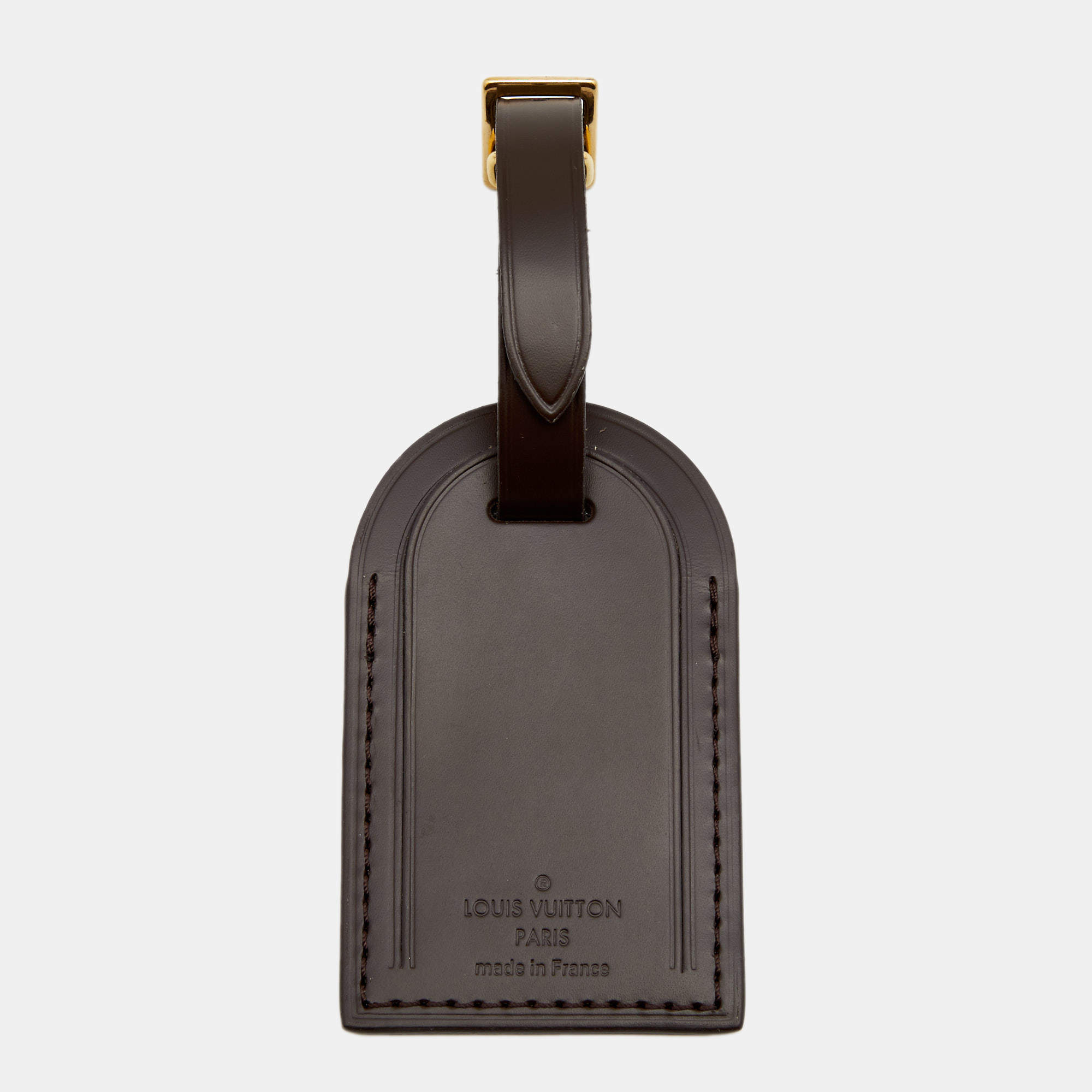 Pre Owned بطاقة أسم حقيبة سفر لوي فيت ون جلد بني