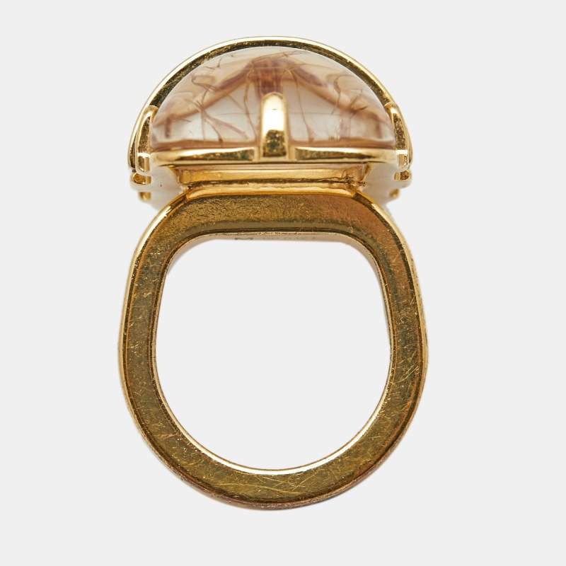 Louis Vuitton Gold Resin a La Folie Ring Size 3.5 - Yoogi's Closet