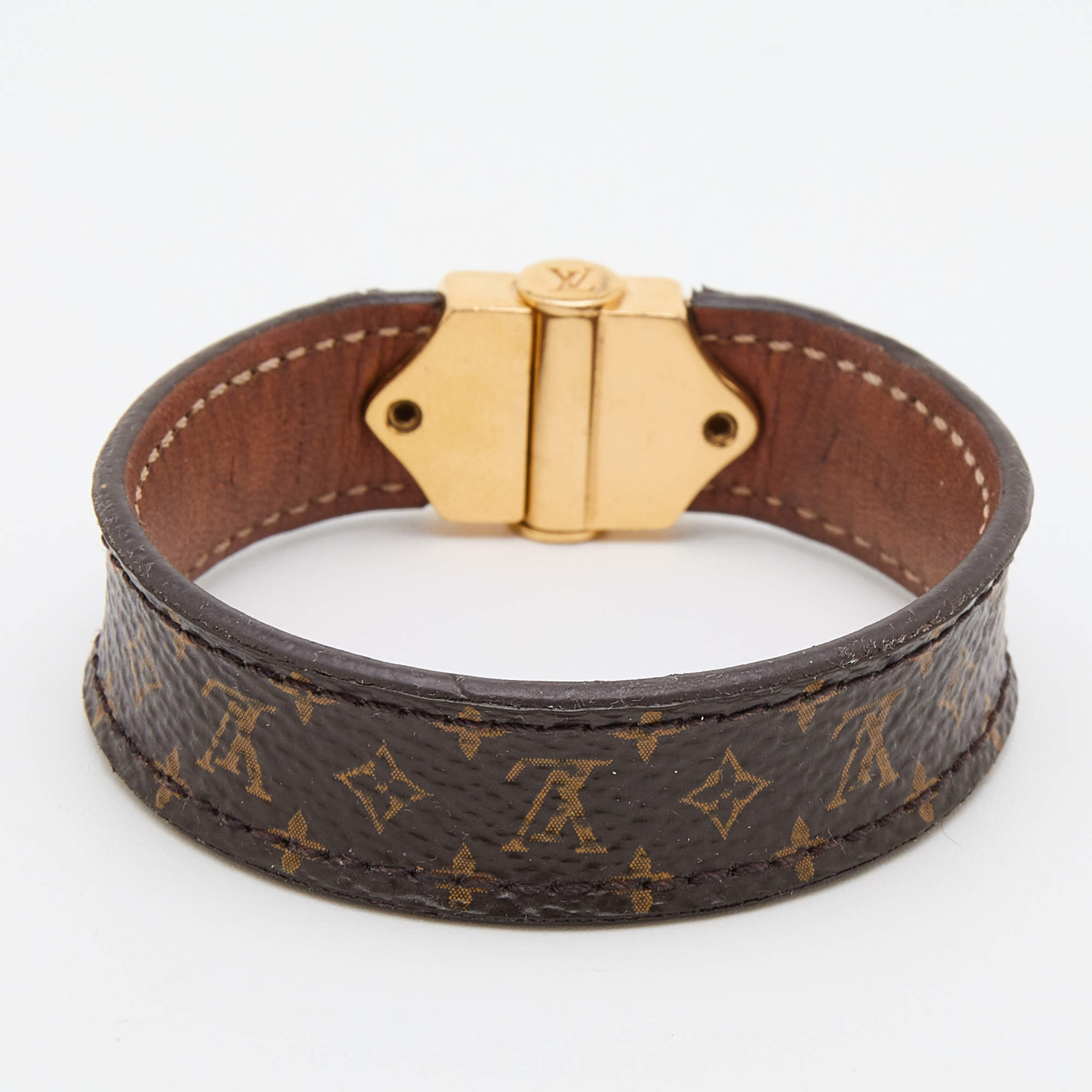 Nanogram leather bracelet Louis Vuitton Brown in Leather - 35120867