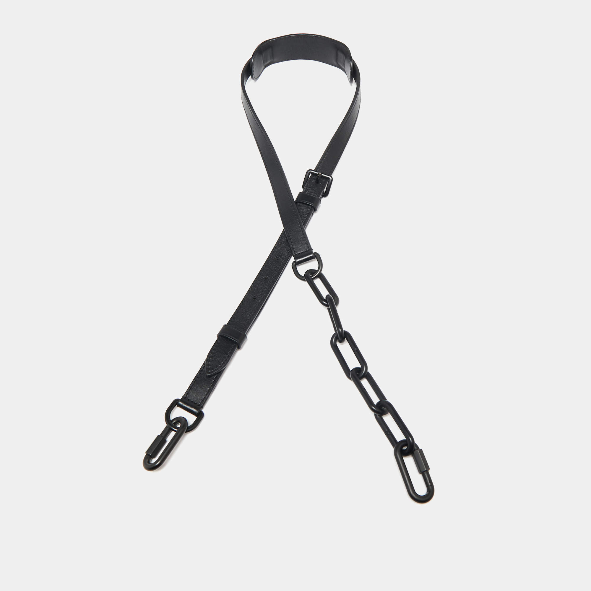 Louis Vuitton Black Leather Adjustable Shoulder Bag Strap Louis Vuitton