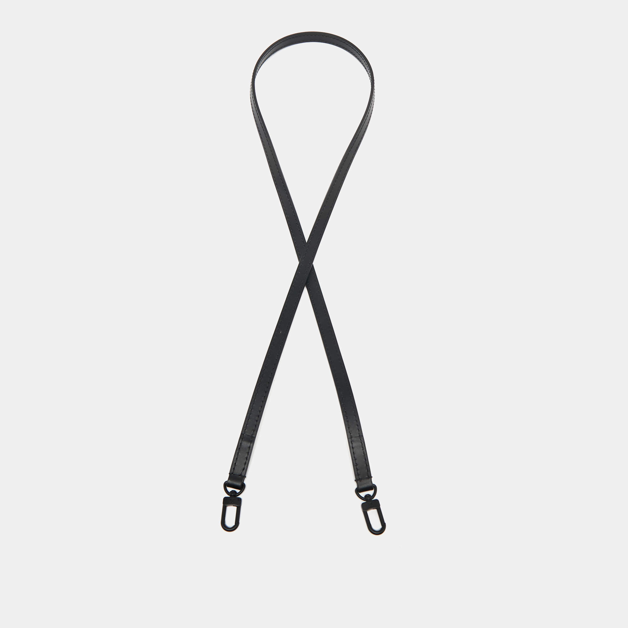 Pre Owned Louis Vuitton Black Leather Shoulder Bag Strap