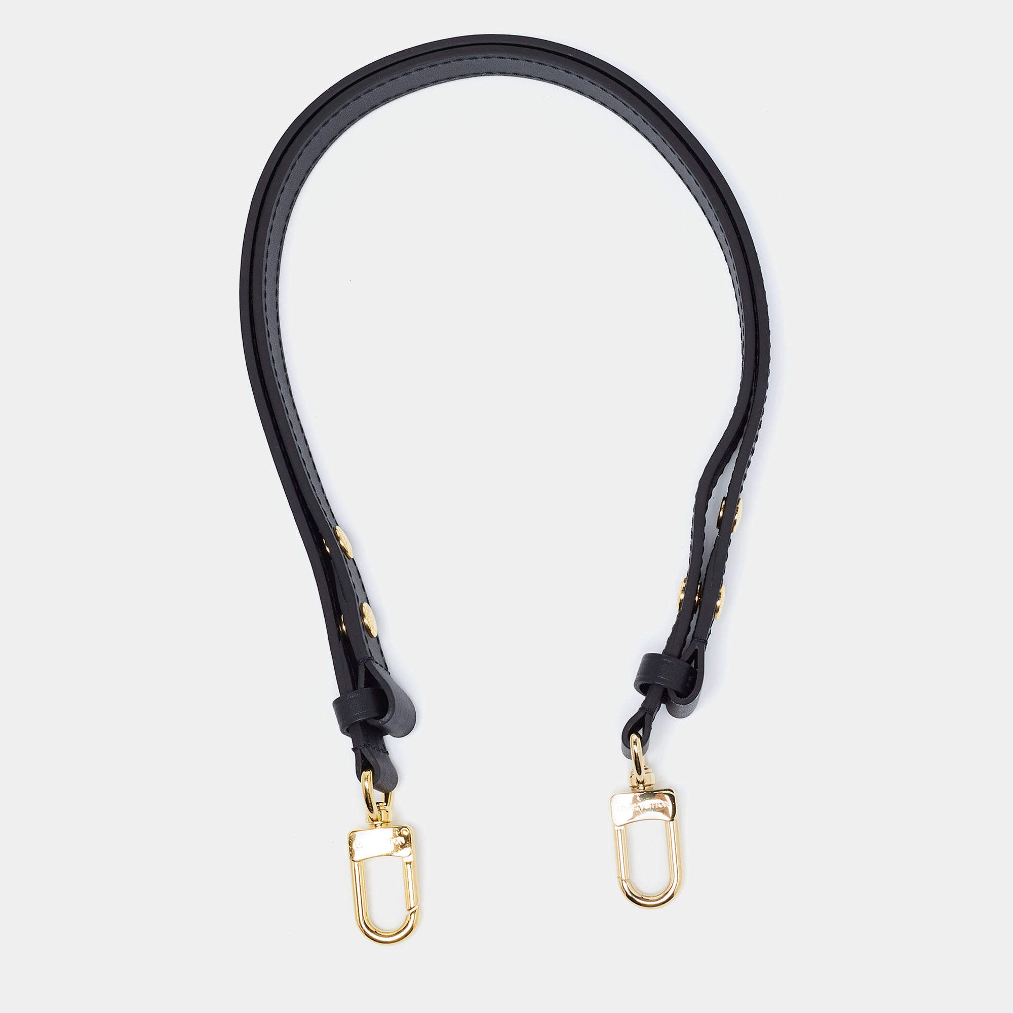 Pre Owned Louis Vuitton Black Leather Adjustable Shoulder Bag Strap
