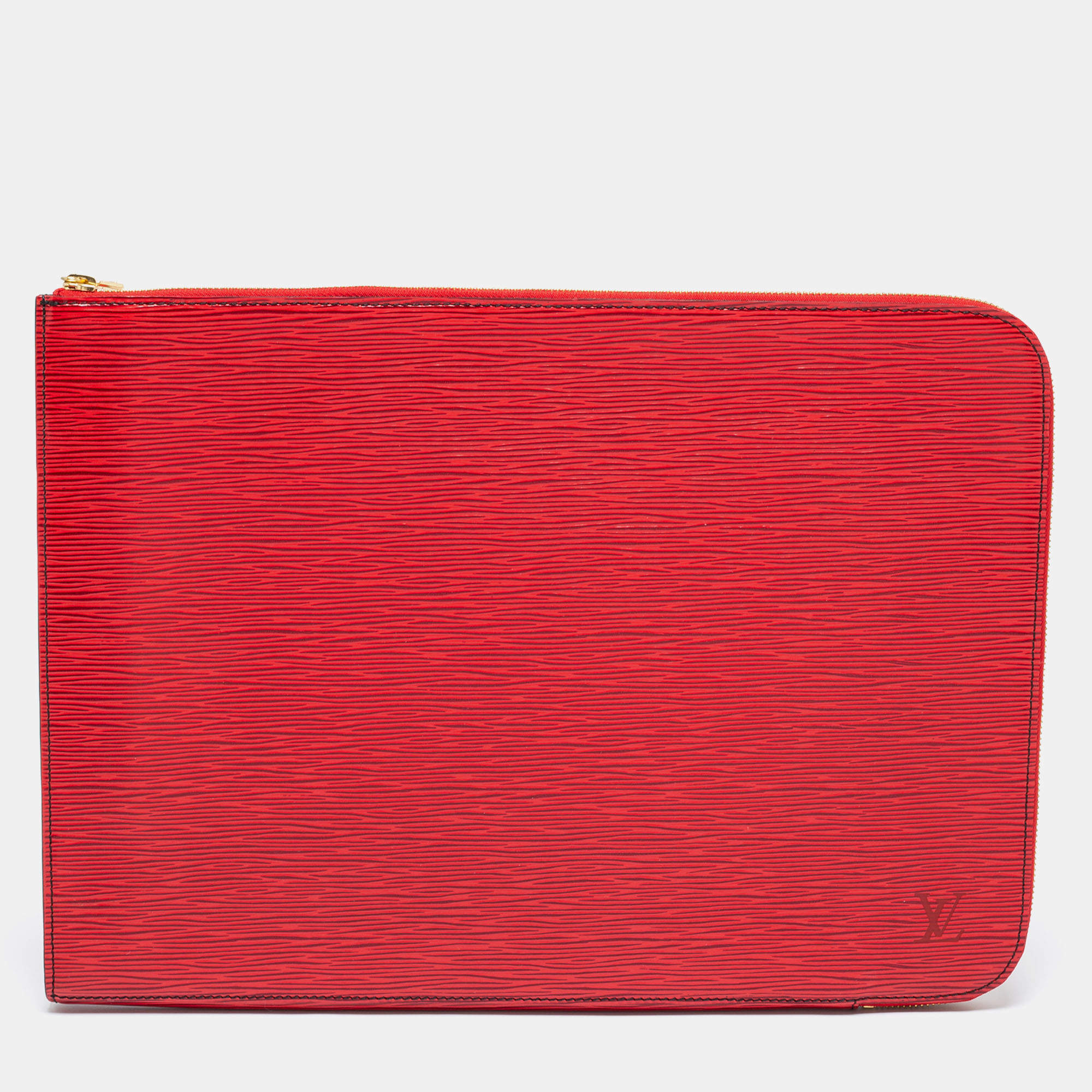 Louis Vuitton Red Epi Leather Poche Documents Portfolio Case Louis