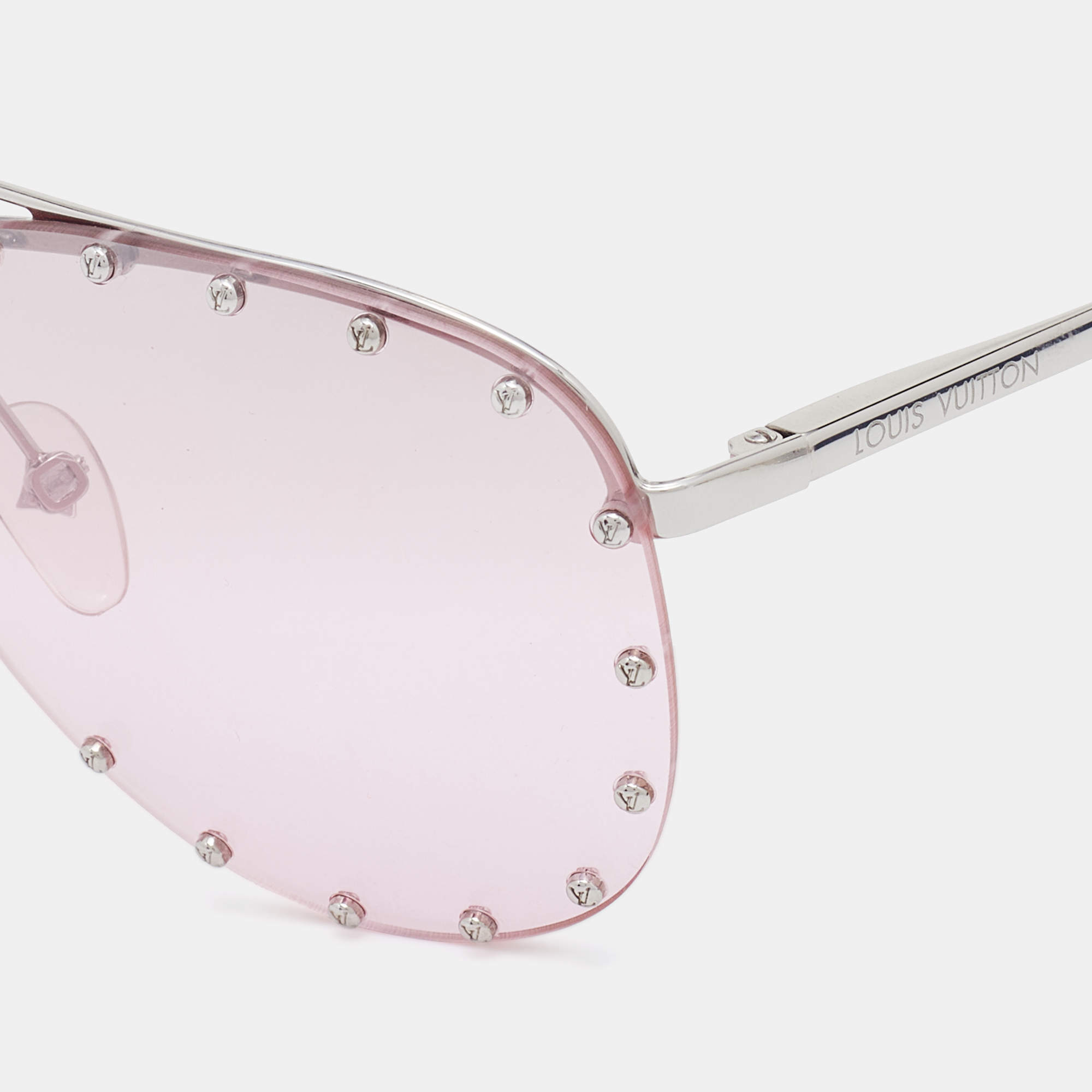 Louis Vuitton The Party Aviator Sunglasses Studded Metal Pink 1026314