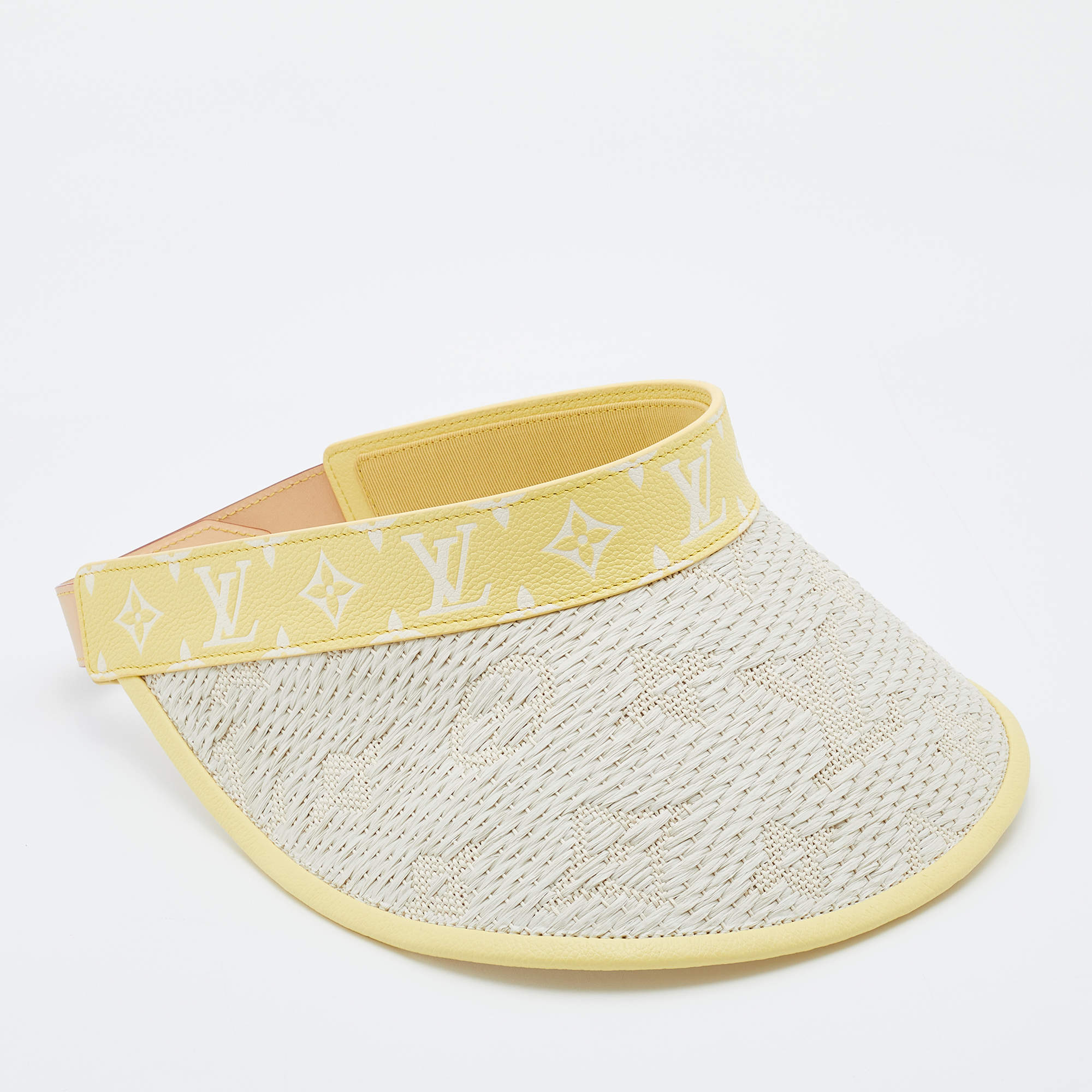 Louis Vuitton Yellow Strawgram Raffia & Leather Visor Hat Louis Vuitton |  The Luxury Closet