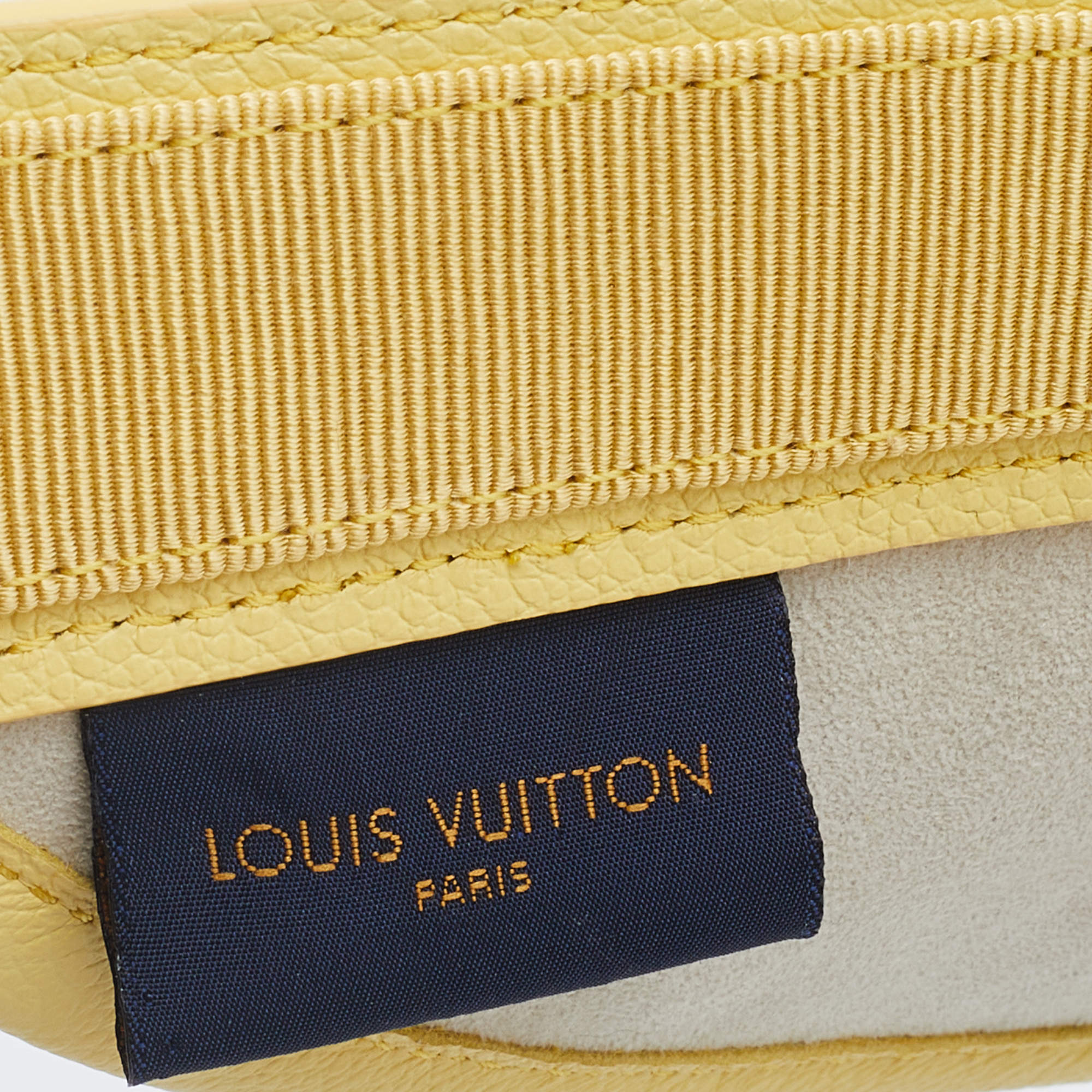 Louis Vuitton Strawgram rafia visor with monogram closure at
