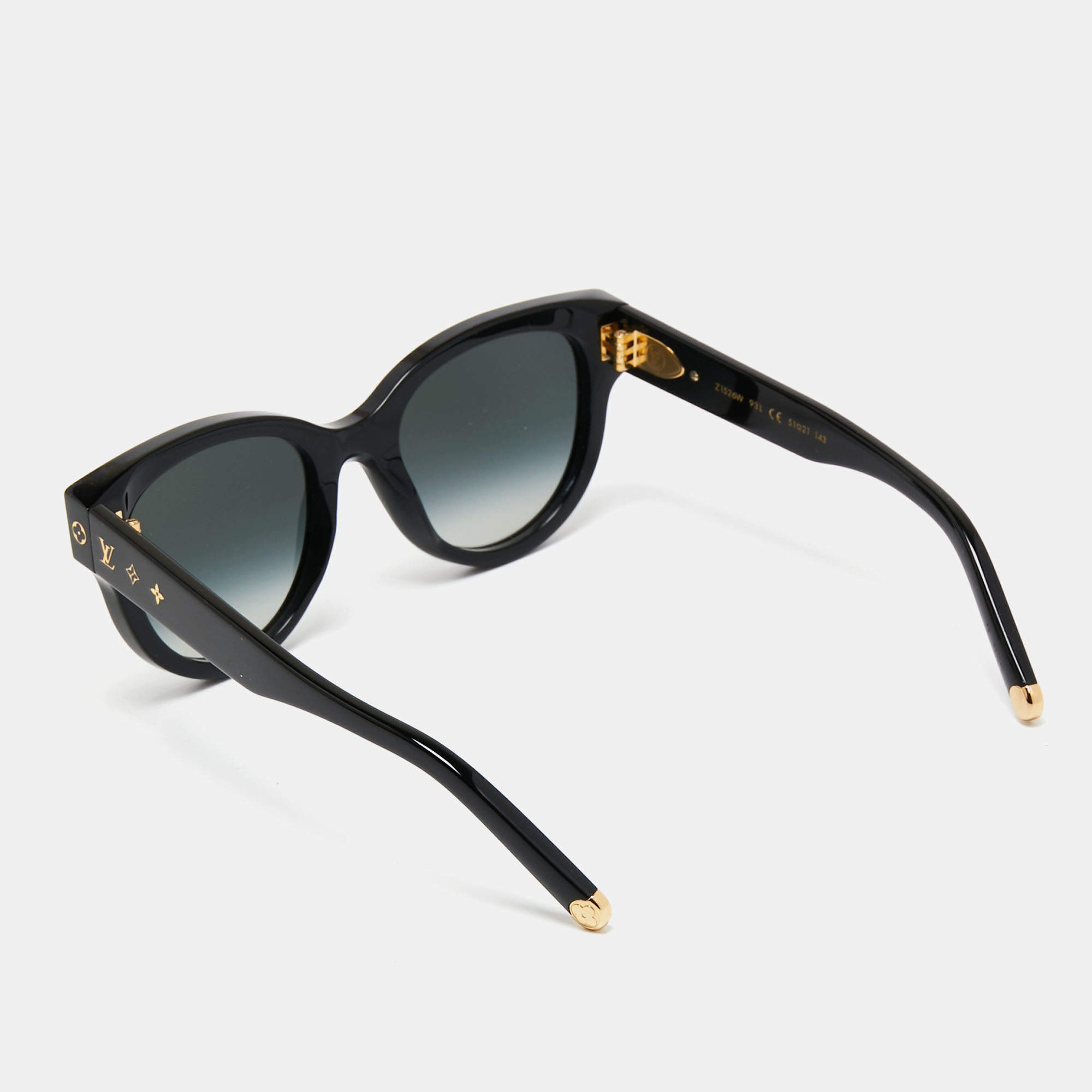Pre-owned Louis Vuitton Black/smoke Gradient Z1526w My Monogram Round  Sunglasses