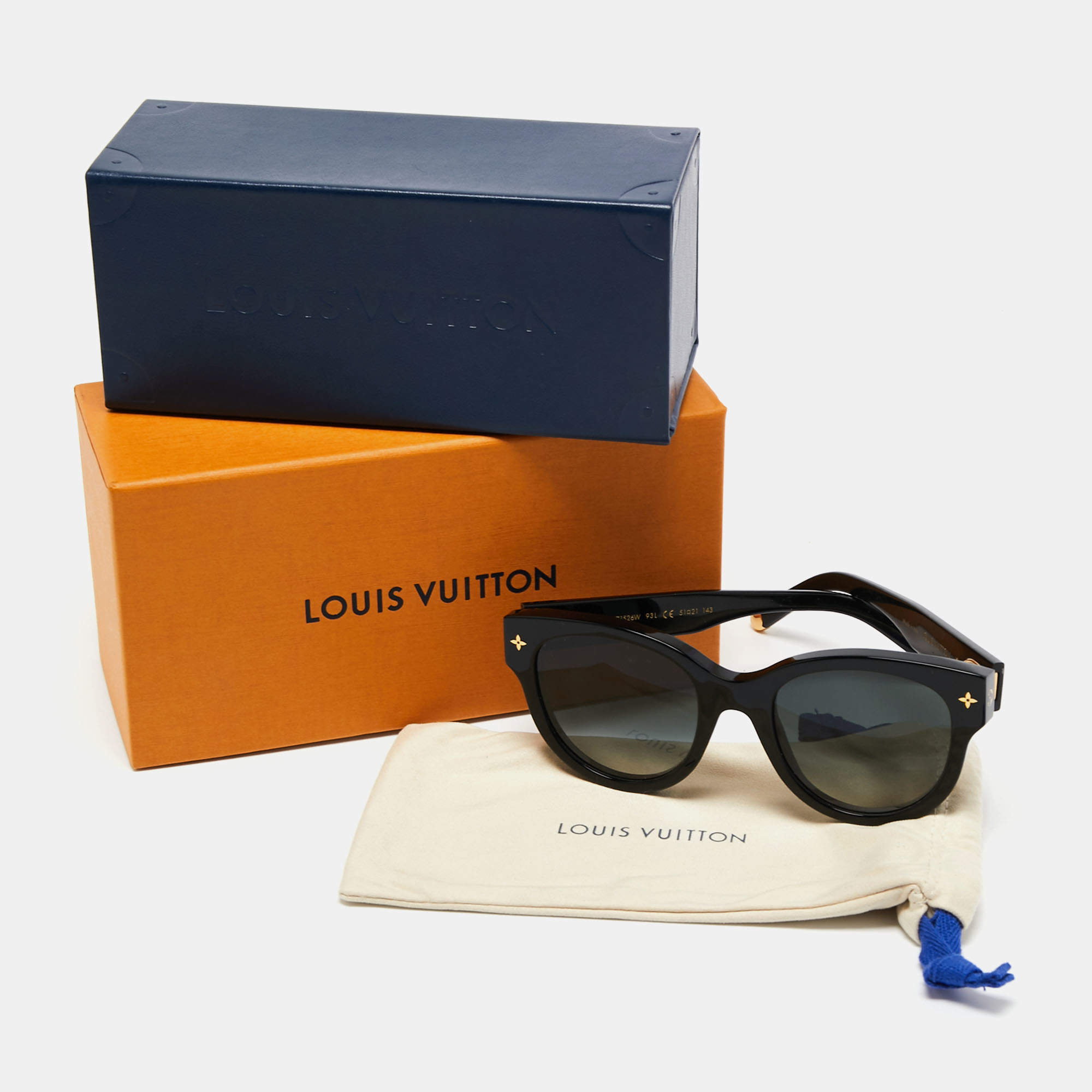LOUIS VUITTON MY Monogram Round Sunglasses Z1526W 93L 51-21-143 LV
