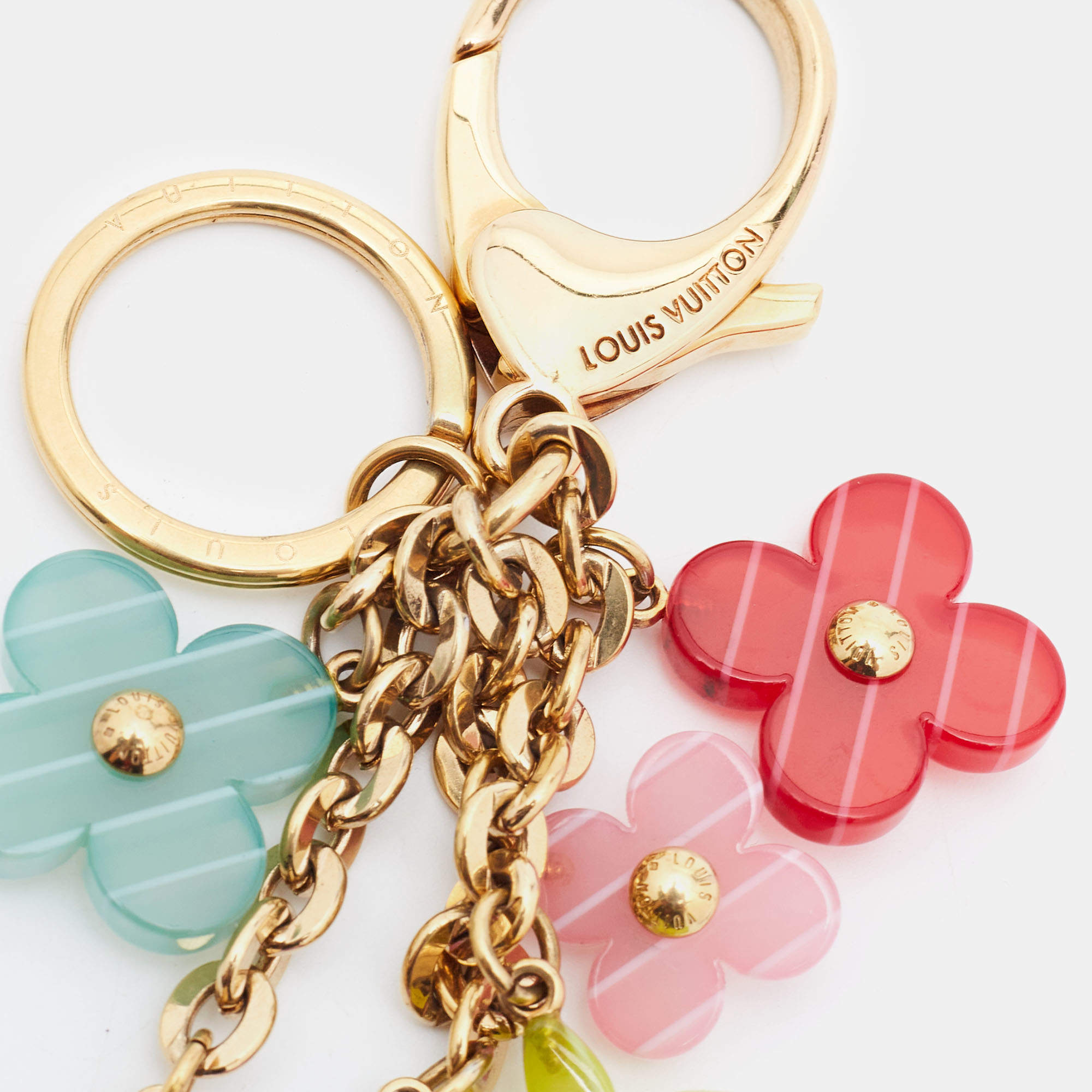 Louis Vuitton Multicolor Aqua Flower Bag Charm Key Holder – The Closet