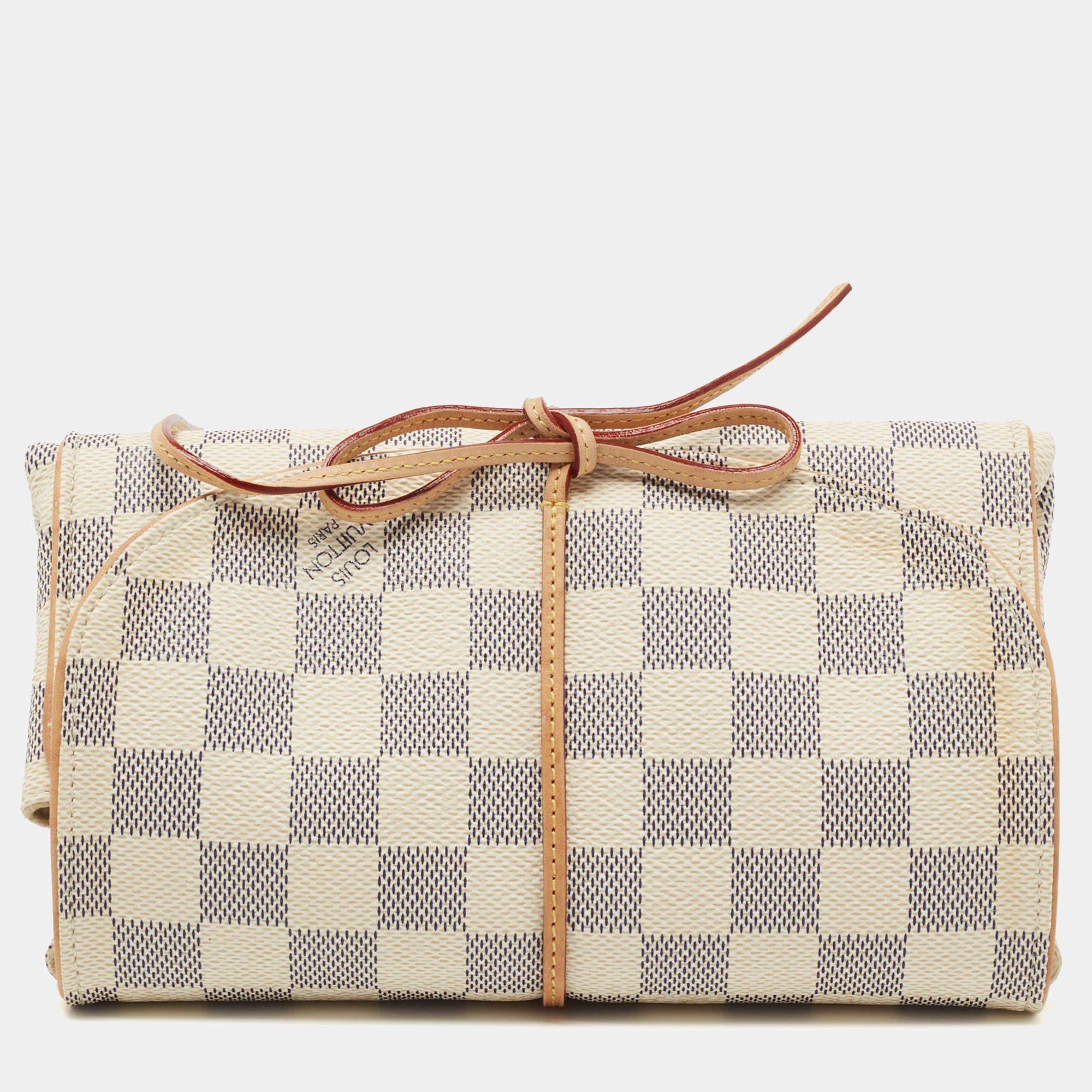 Pre Owned Louis Vuitton Damier AzurTrousse Bijoux Pliable Pouch