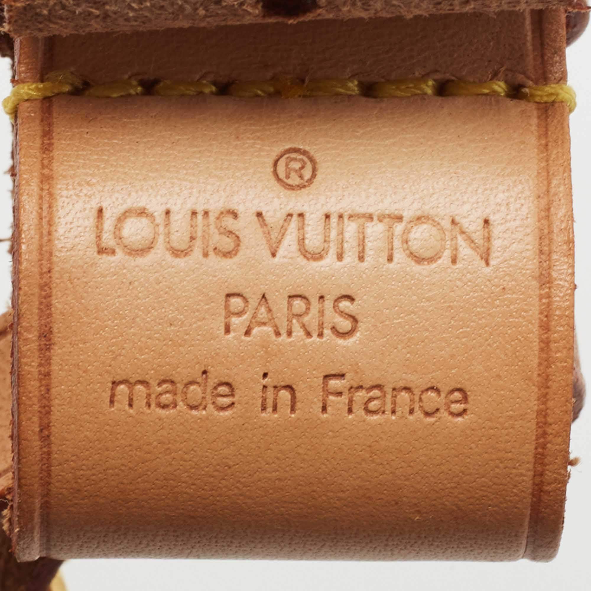 LOUIS VUITTON Name Tag 5 Set Brown Leather Bag Accessories Authentic 65048