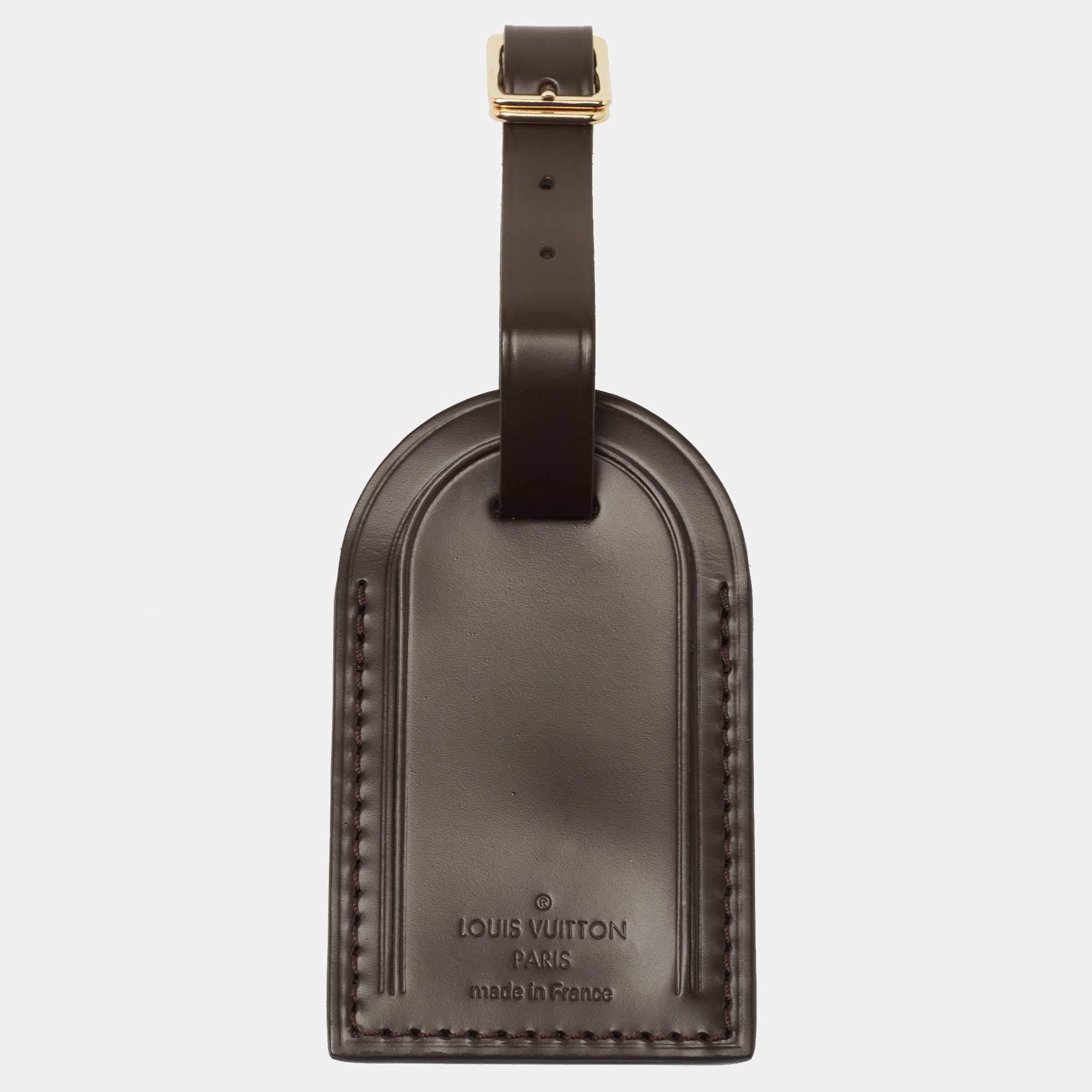 Louis Vuitton Brown Leather Luggage Name Tag Louis Vuitton