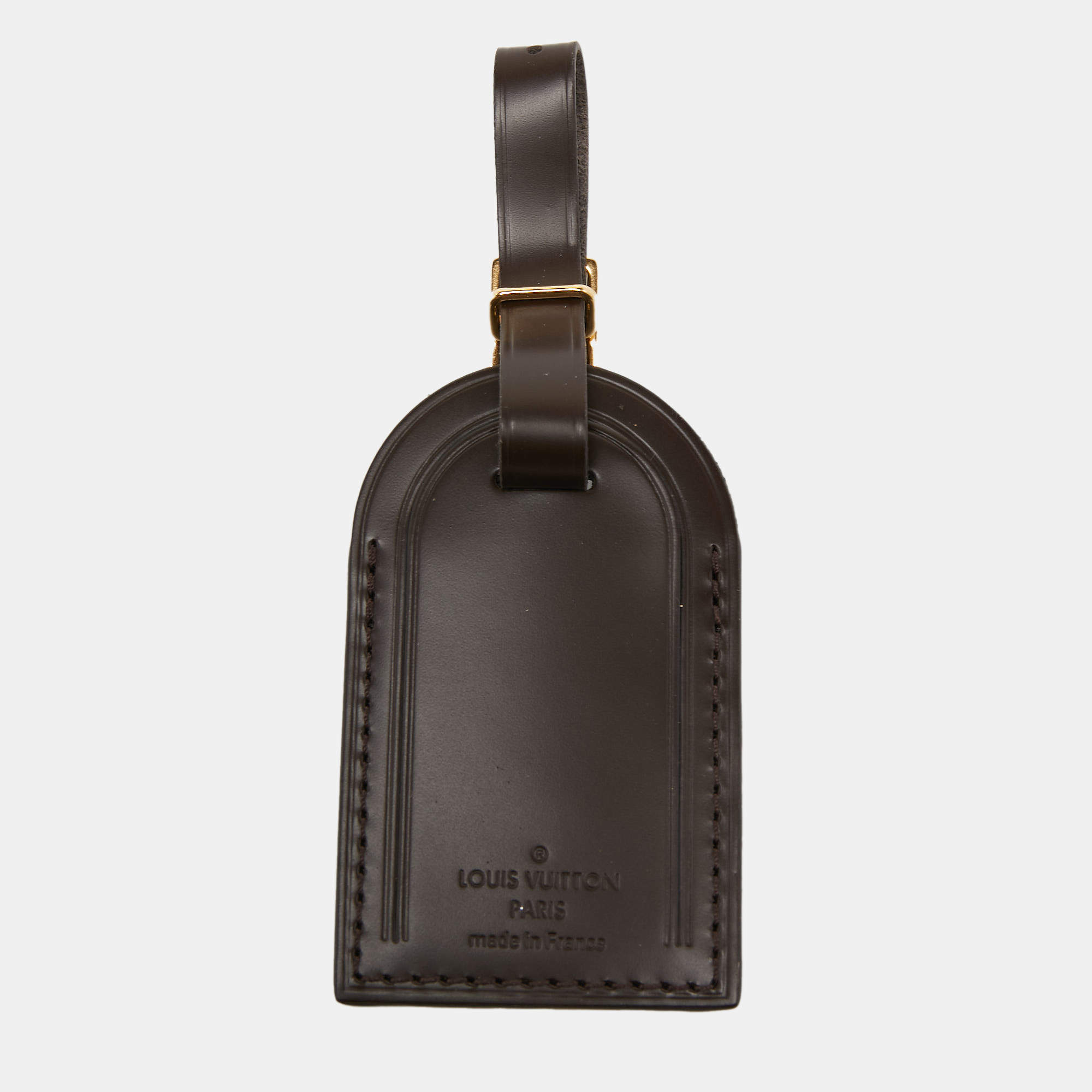 Louis Vuitton Brown Leather Luggage Name Tag