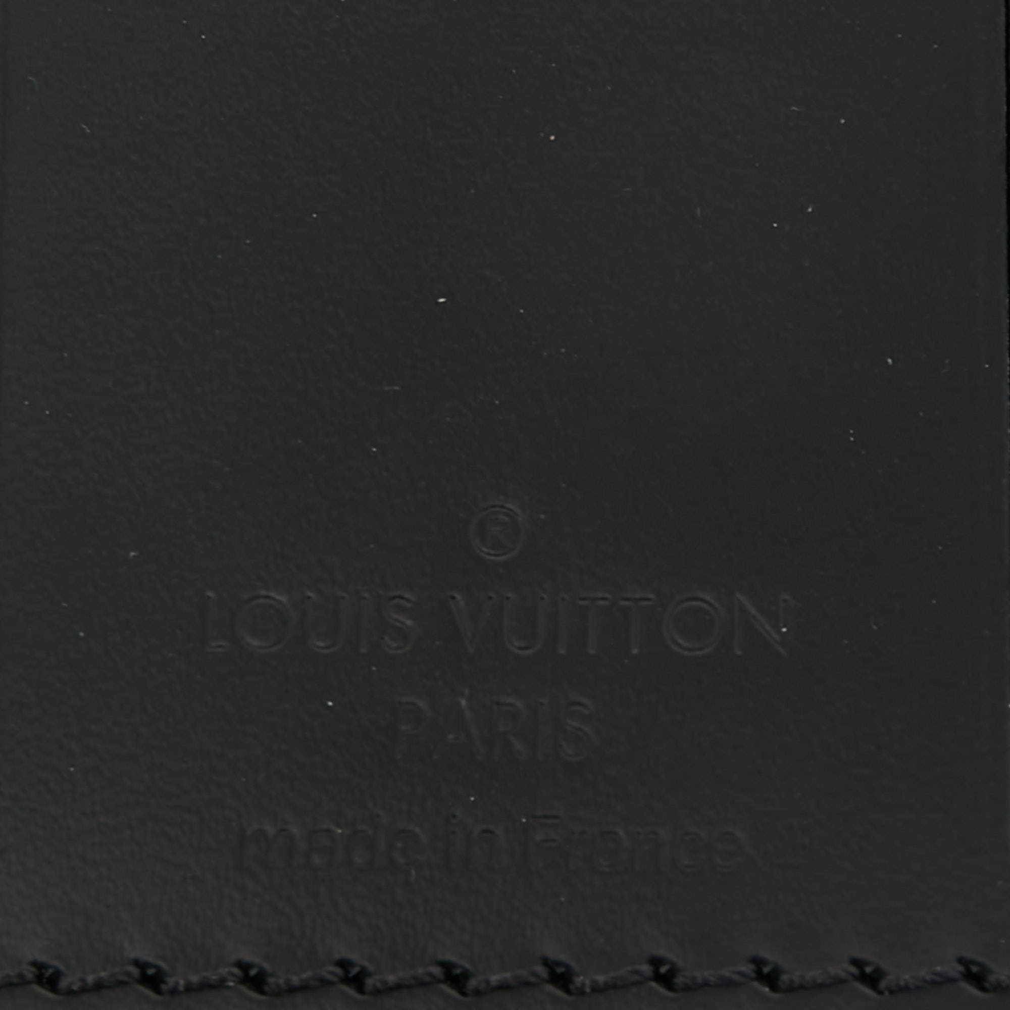 Louis Vuitton Luggage Name Tag w/initial K.K Black Used from Japan F/S