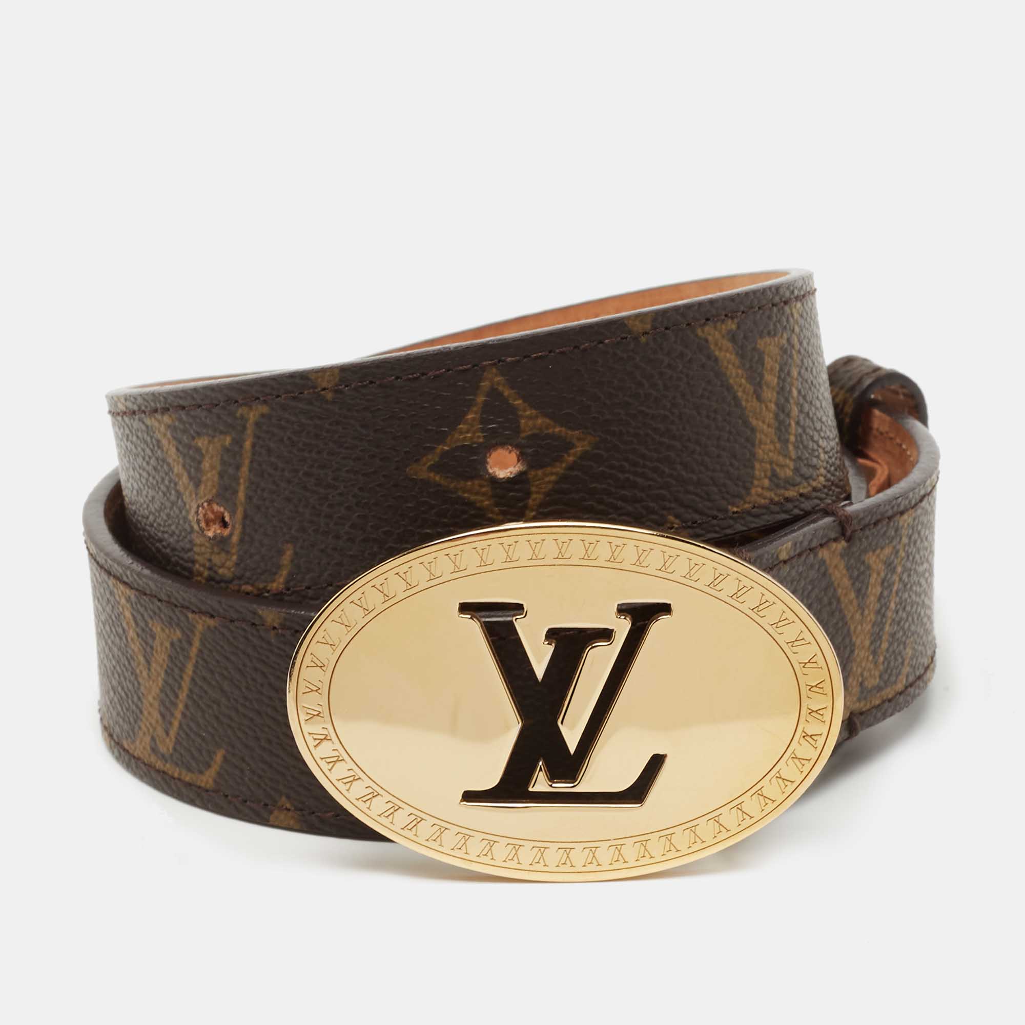 مملوكة مسبقًا Louis Vuitton Monogram Canvas Oval Cut Belt 85CM