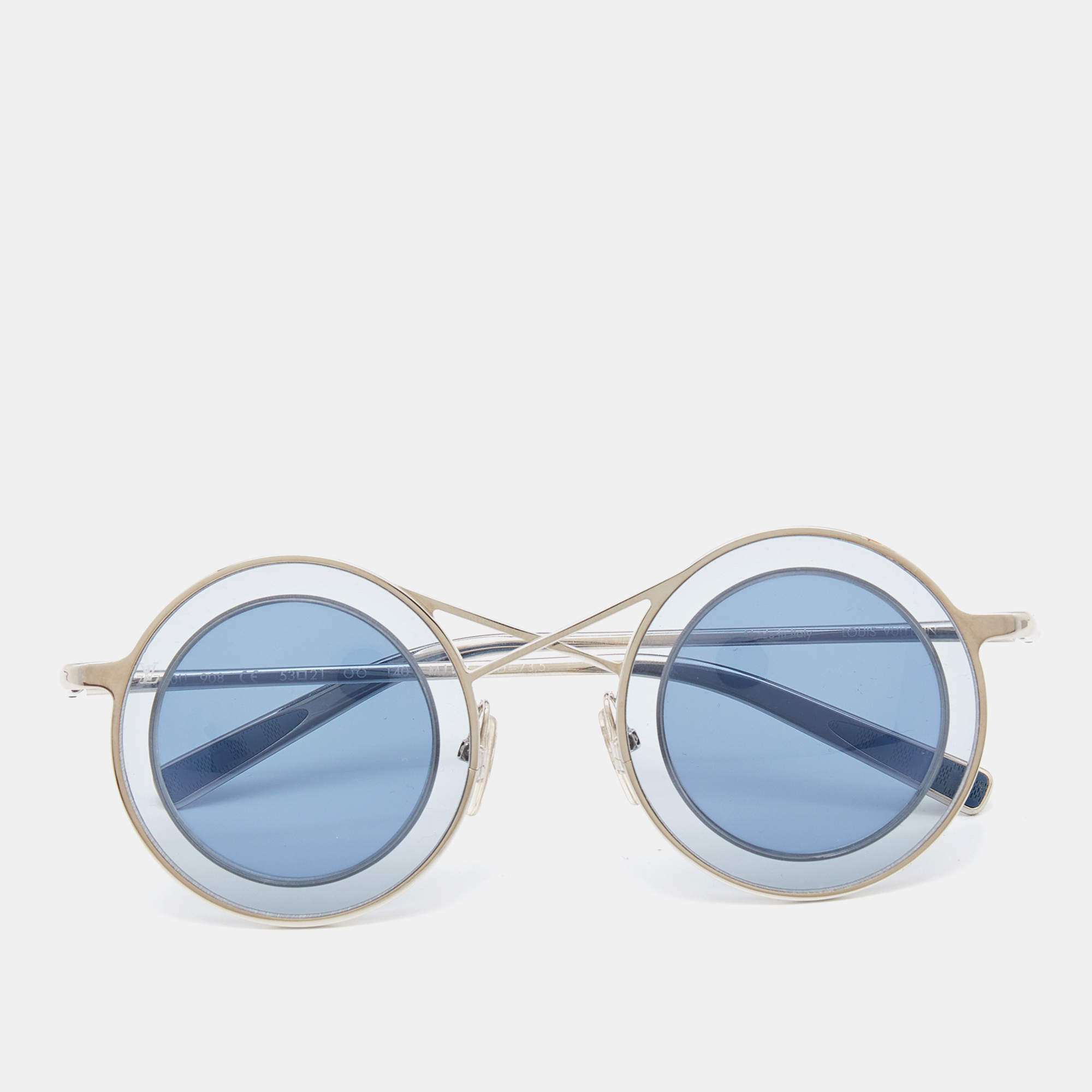 Louis Vuitton Silver Tone/Blue Z0750U Sunglasses Vuitton | TLC