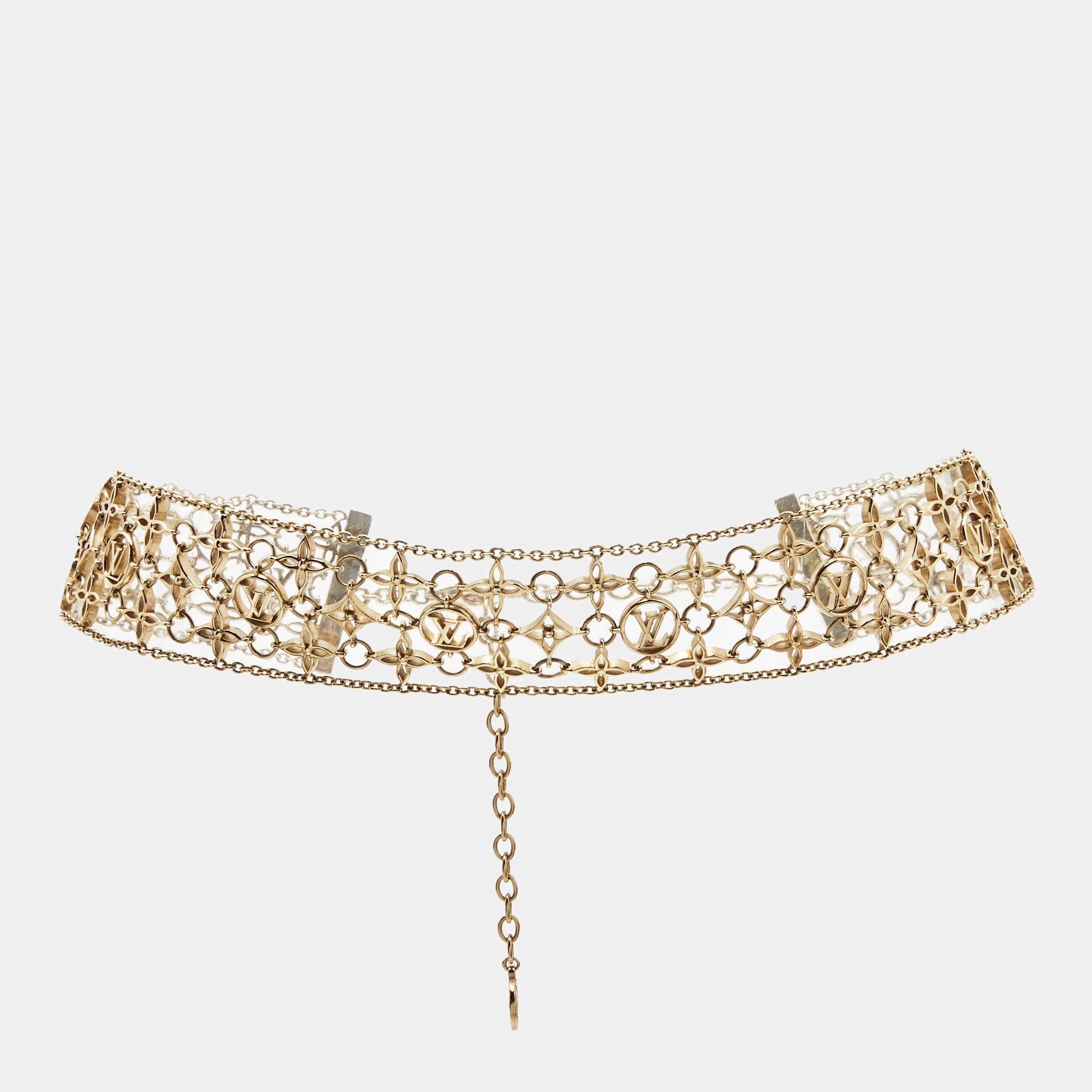 Louis Vuitton Filigram Gold Tone Necklace