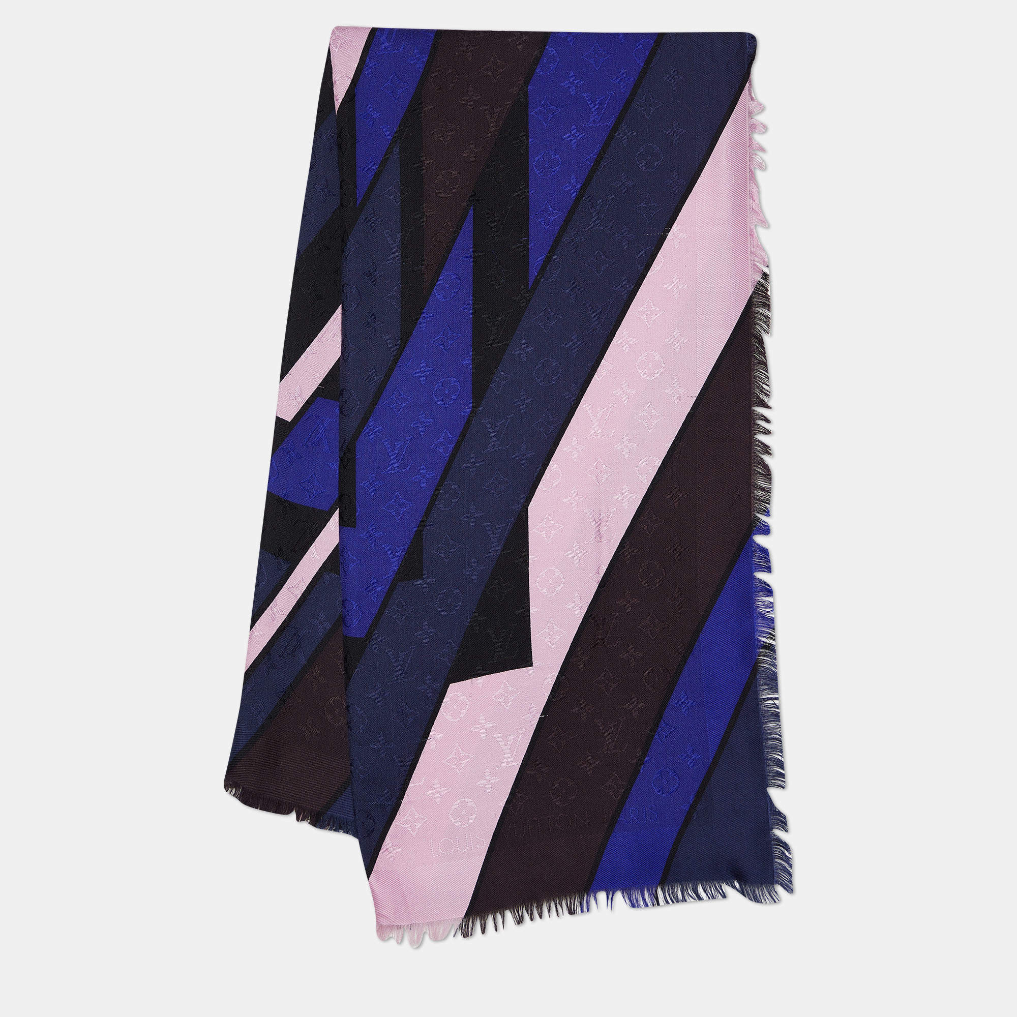 Louis Vuitton Multicolour LVllusion V Silk Wool Shawl
