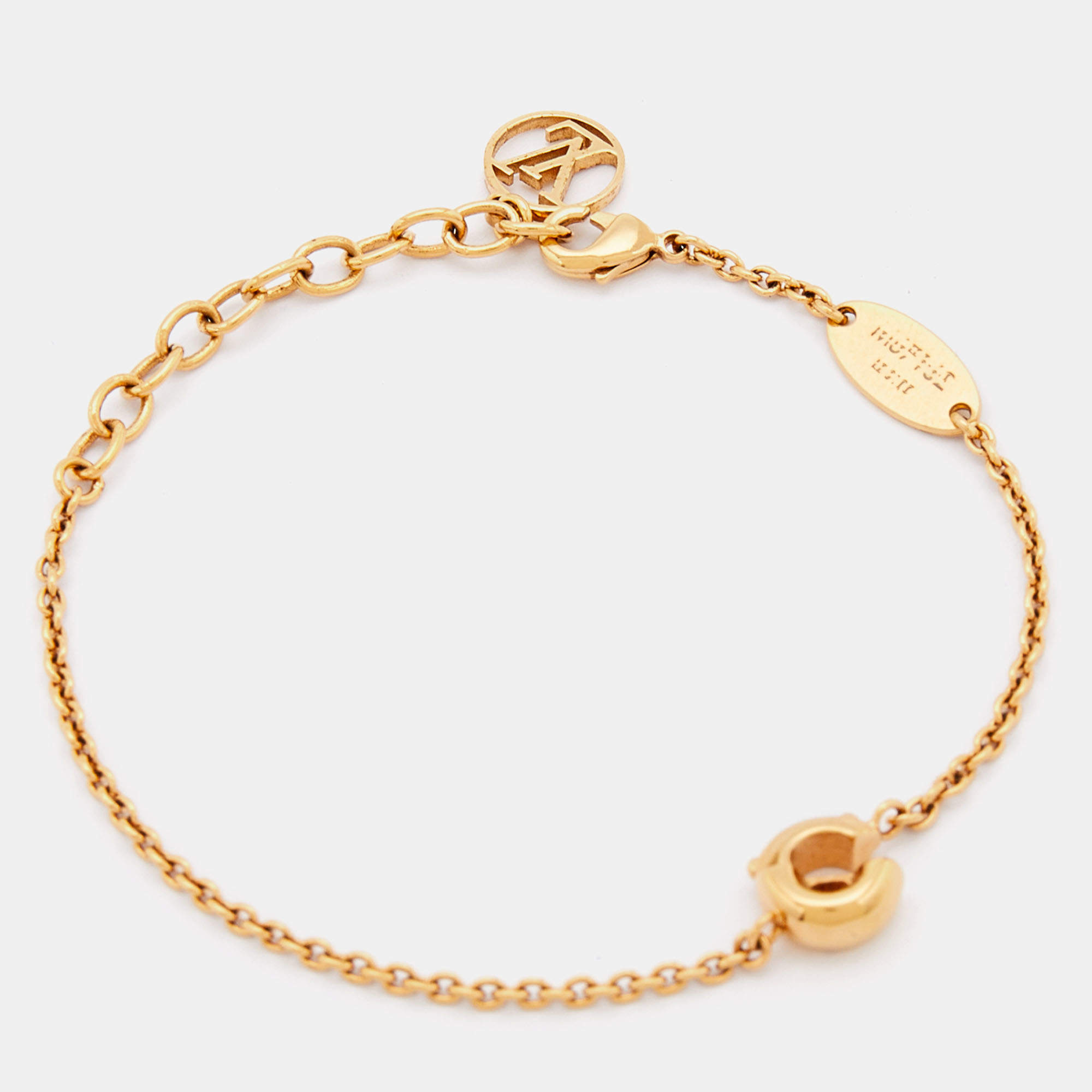 Louis Vuitton LV & Me Letter 'L' Bracelet - Gold-Tone Metal Link, Bracelets  - LOU230048