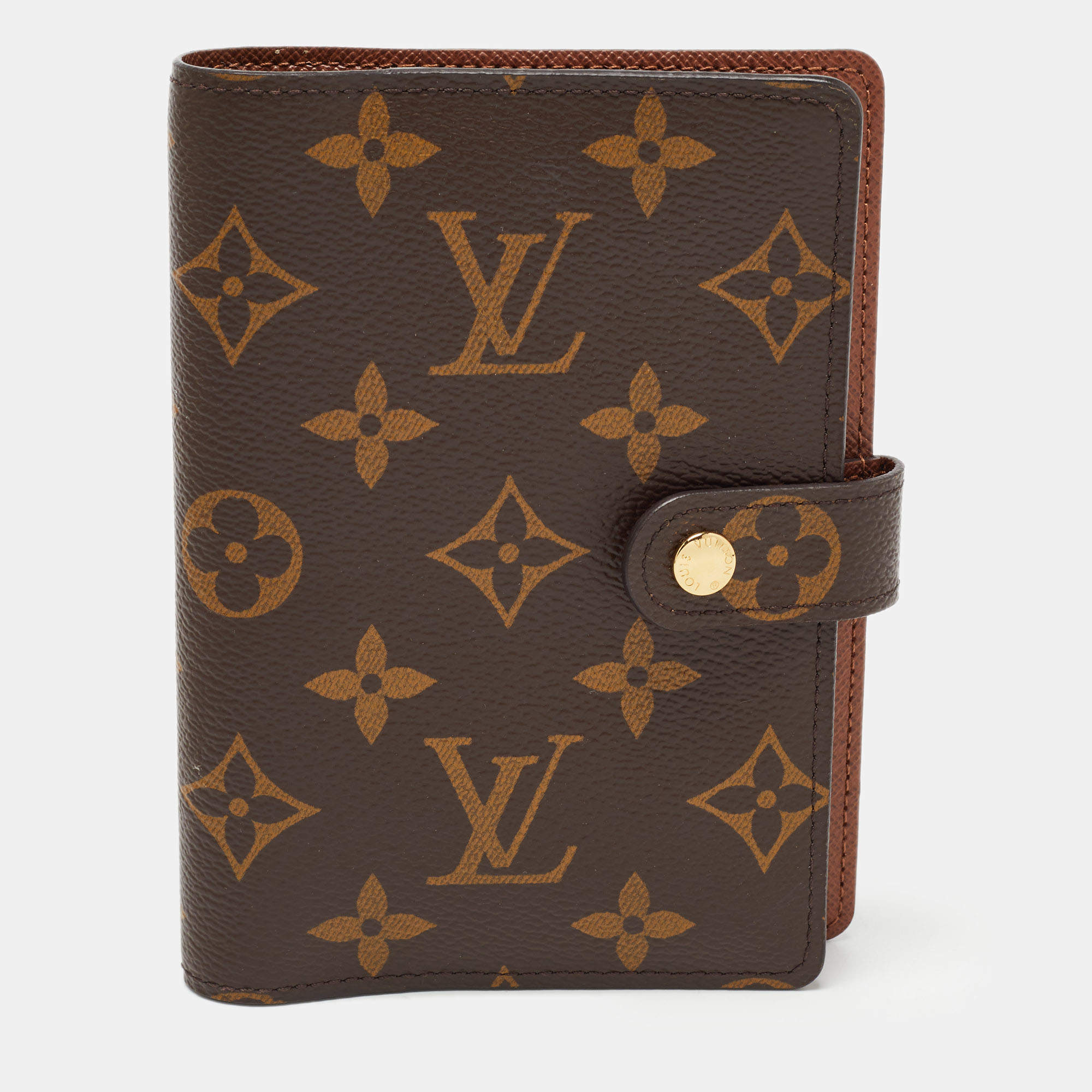 Pre Owned Louis Vuitton Monogram Canvas Small Ring Agenda PM Cover