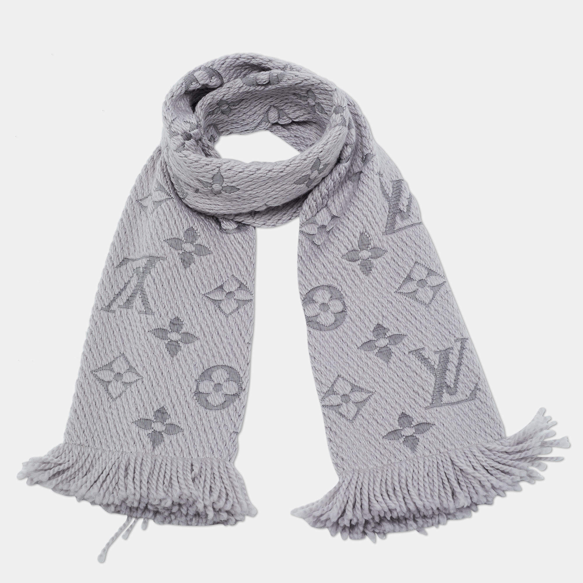 Louis Vuitton oversized grey wool silk blend shawl scarf – Manifesto Woman