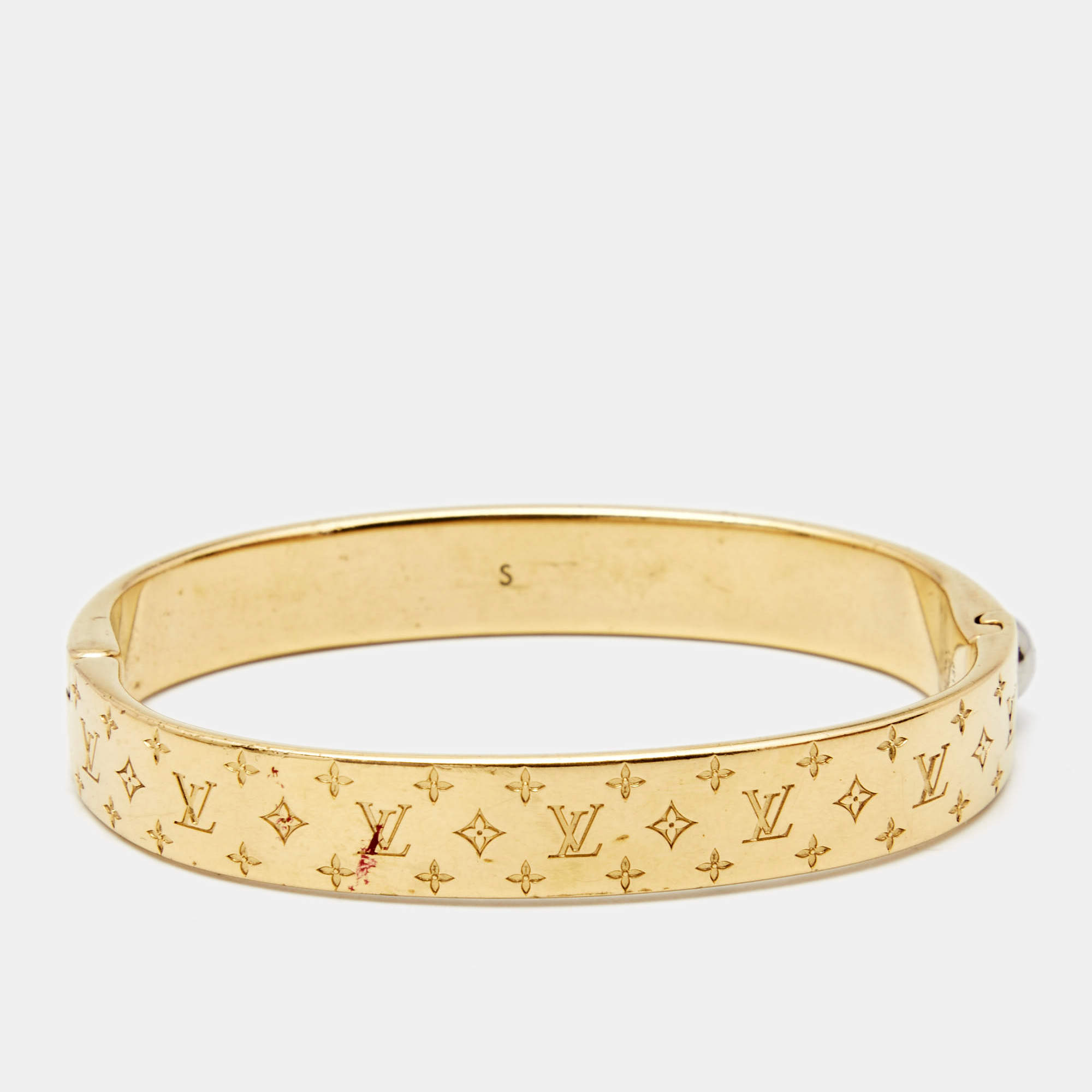Louis Vuitton, Jewelry, Louis Vuitton Rose Gold Nanogram Metal Cuff  Bracelet Size S Sku 5839
