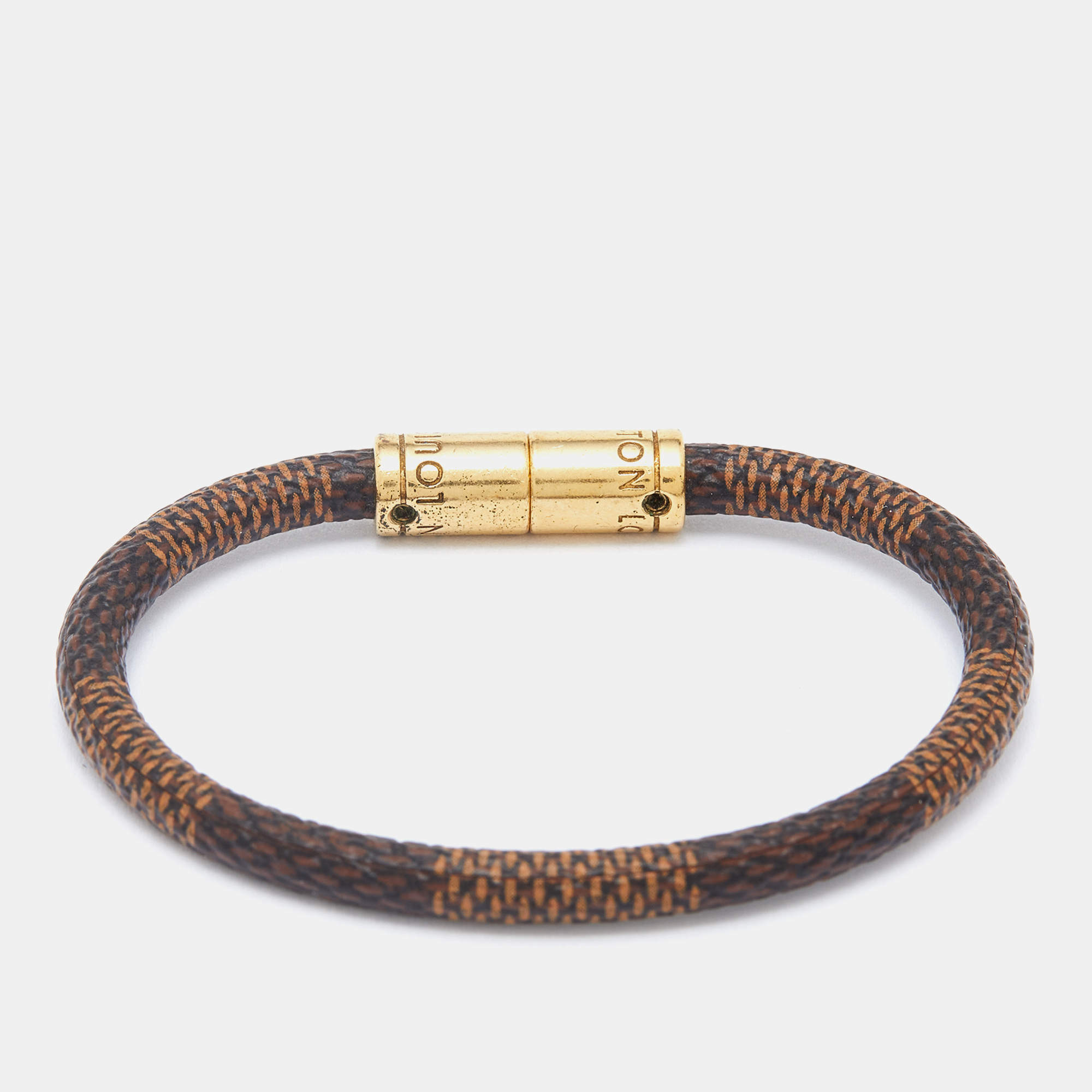 Louis Vuitton Keep It Bracelet Damier Ebene Brown Cloth ref.888209