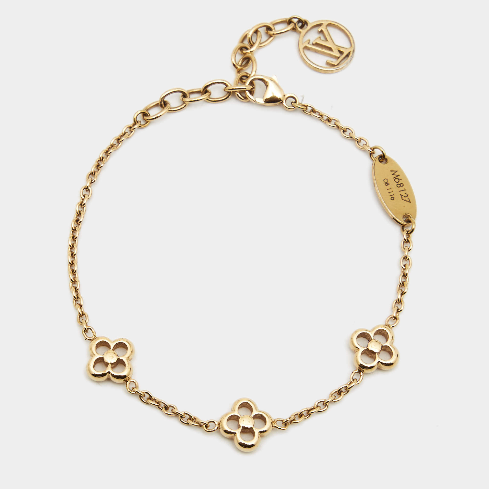 Louis Vuitton Flower Full Gold Tone Bracelet