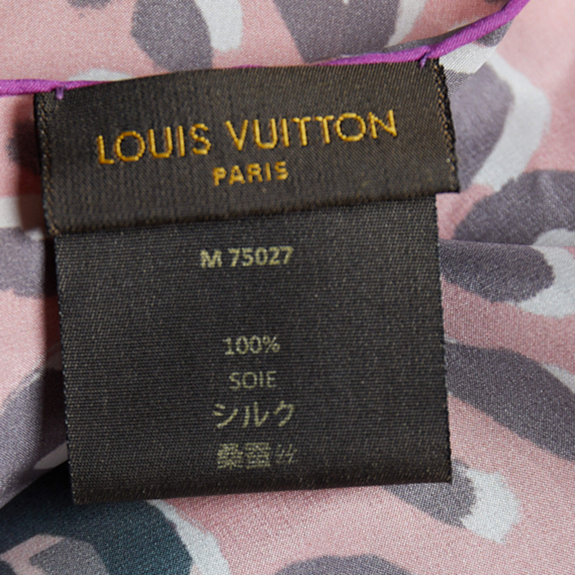 Louis Vuitton Scarf Snood Leopard Navy x Red Multicolor 100% Silk