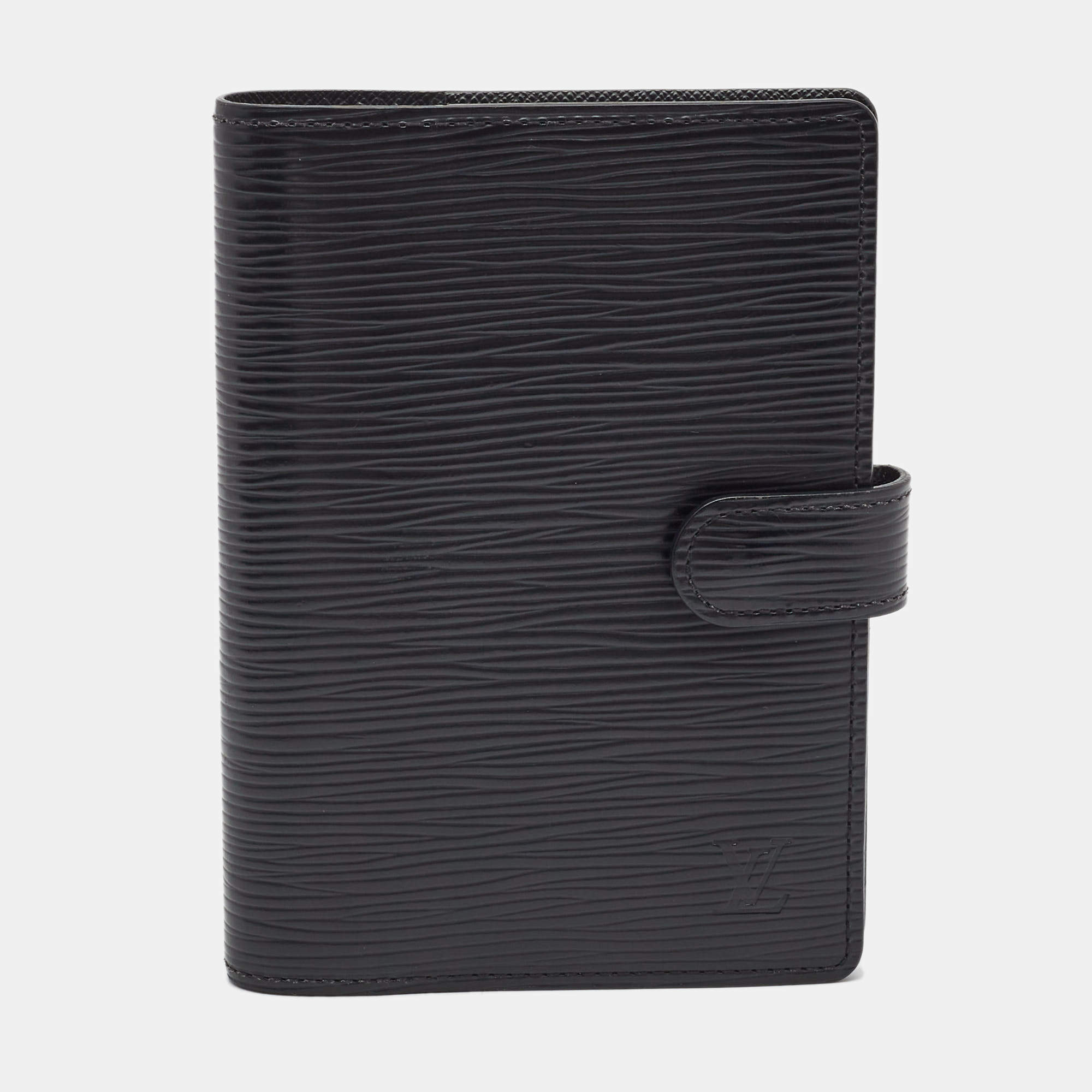 Pre Owned Louis Vuitton Black Epi Leather Small Ring Agenda Cover