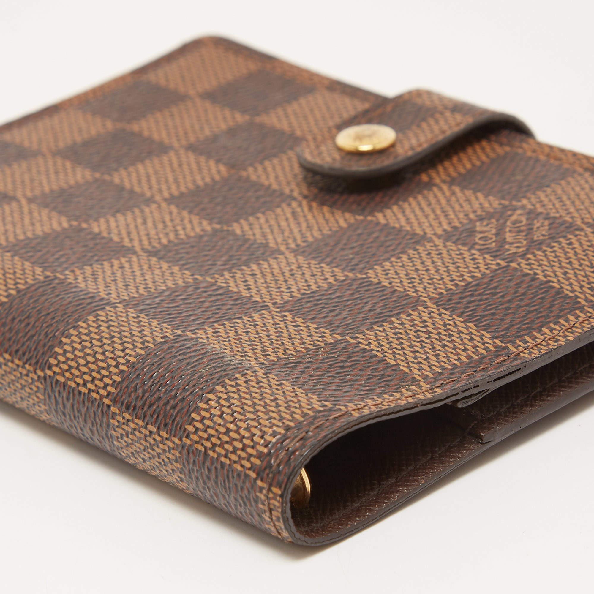 Louis Vuitton Agenda Cover Small Ring Damier Ebene Brown in Canvas with  Brass - US