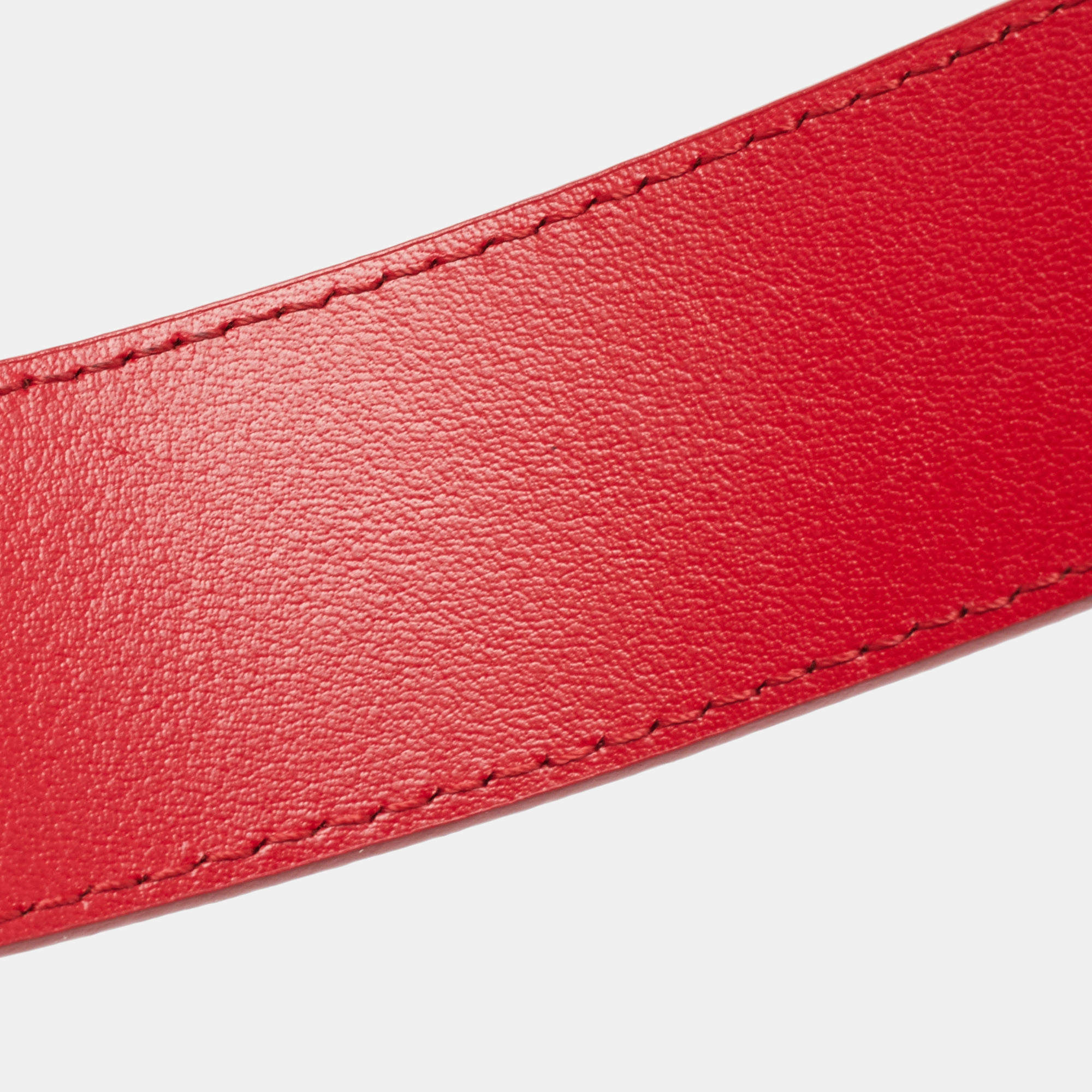 Louis Vuitton Red Leather LV New Wave Belt 85CM Louis Vuitton