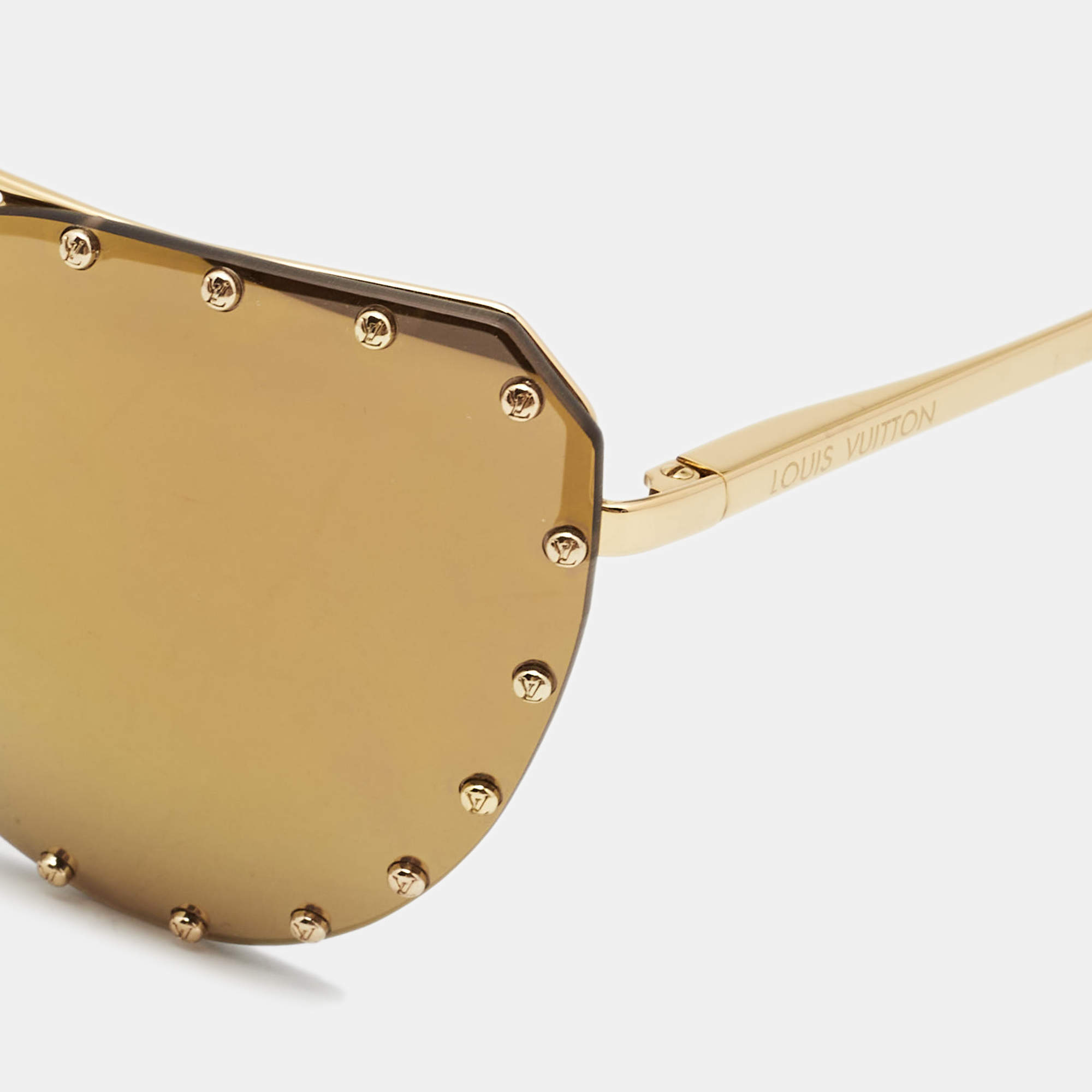 Louis Vuitton Goldtone Metal Frame The Party Sunglasses Z01064U