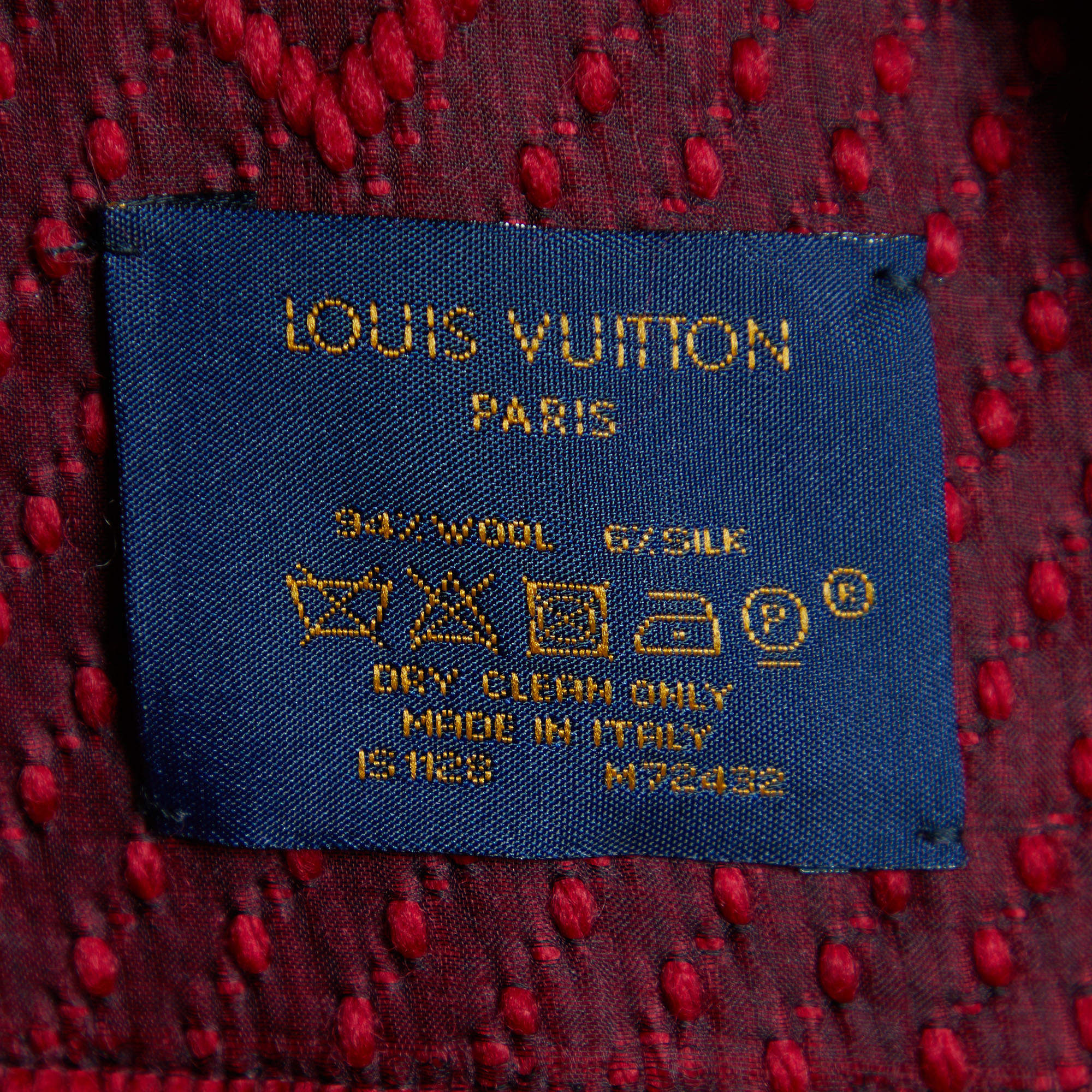 Louis Vuitton Ruby Red Wool & Silk Logomania Scarf Louis Vuitton