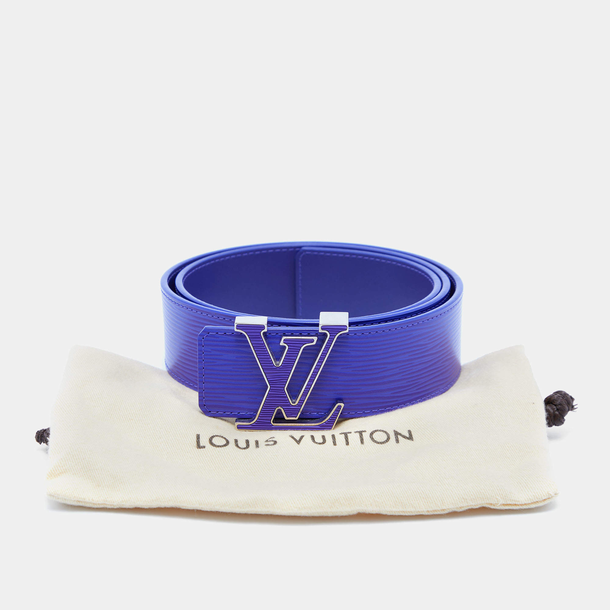 Louis Vuitton, Accessories, Louis Vuitton Centure Trio Belt Epi Fig  Fuchsia Andigo Blue M975 85cm Ladies