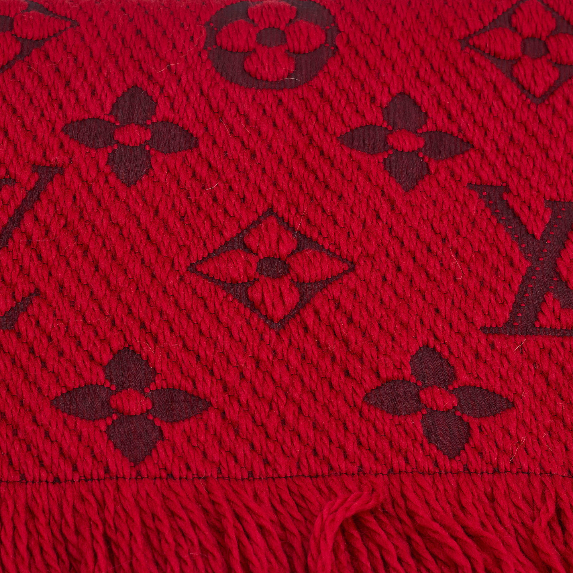 Logomania wool scarf Louis Vuitton Red in Wool - 33667784