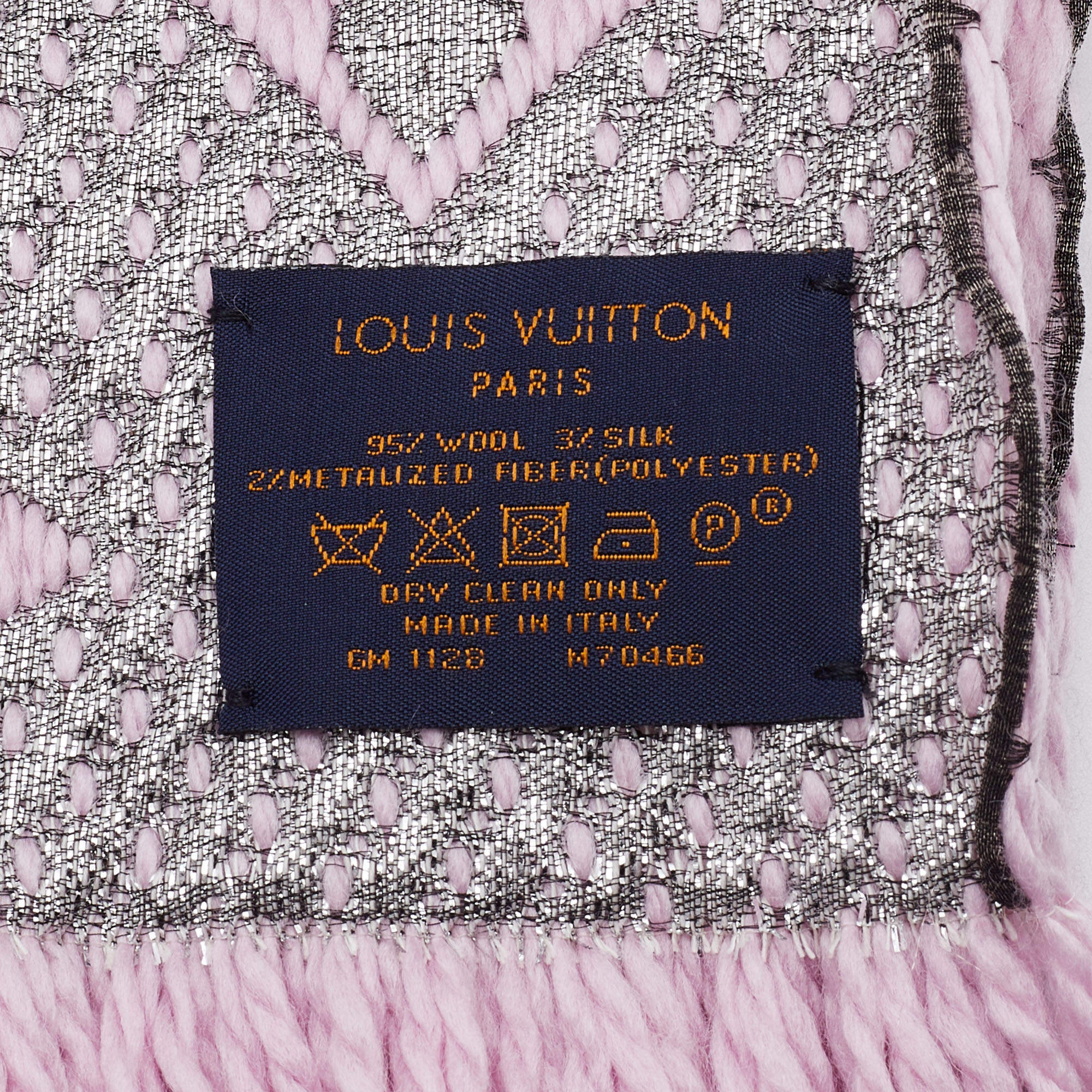 Louis Vuitton Pink Wool & Silk Logomania Shine Scarf Louis Vuitton