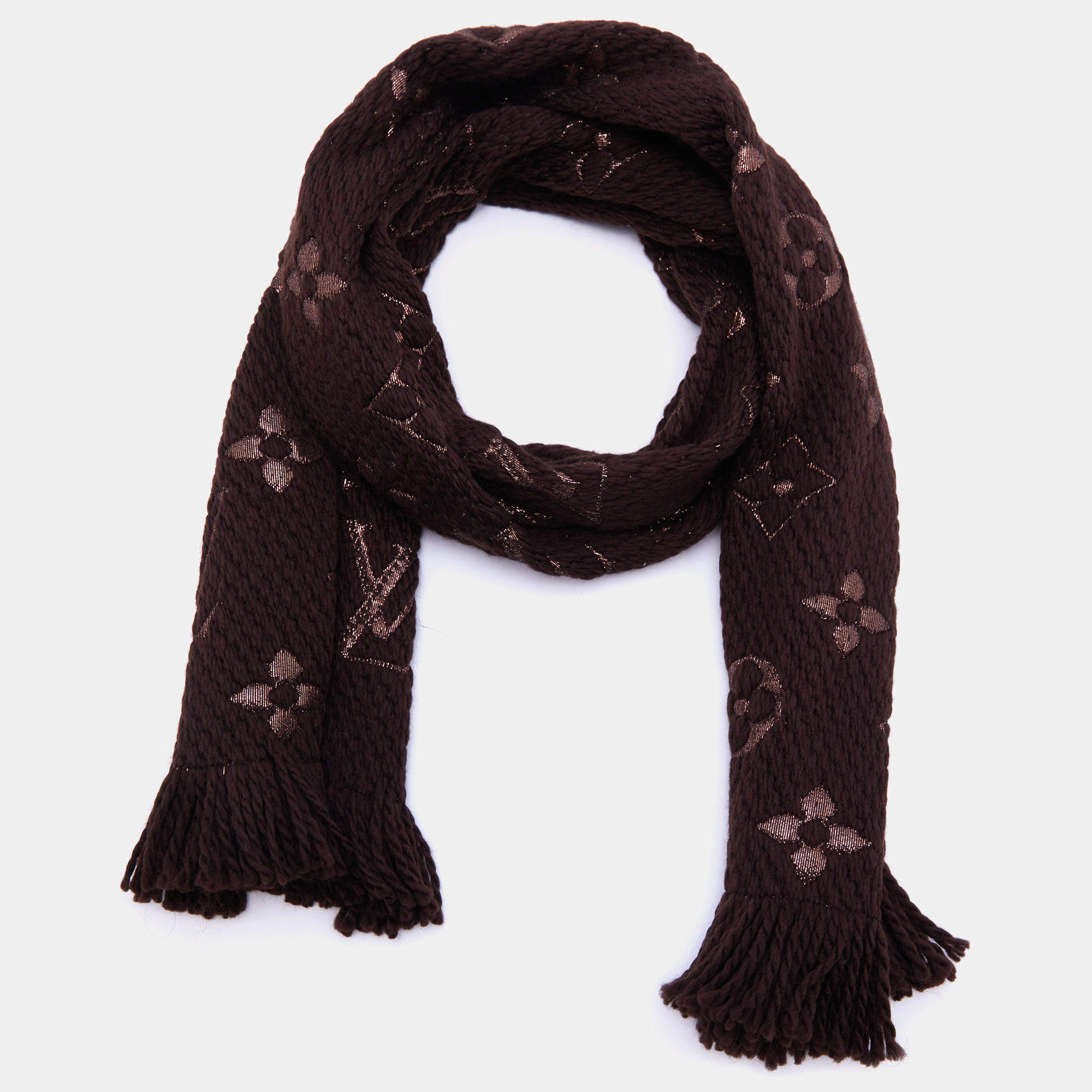 Louis Vuitton Black Logomania Shine Scarf Brand New in 2023